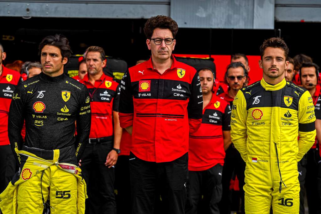 Carlos Sainz Charles Leclerc Ferrari F1 Mattia Binotto Italian GP Monza