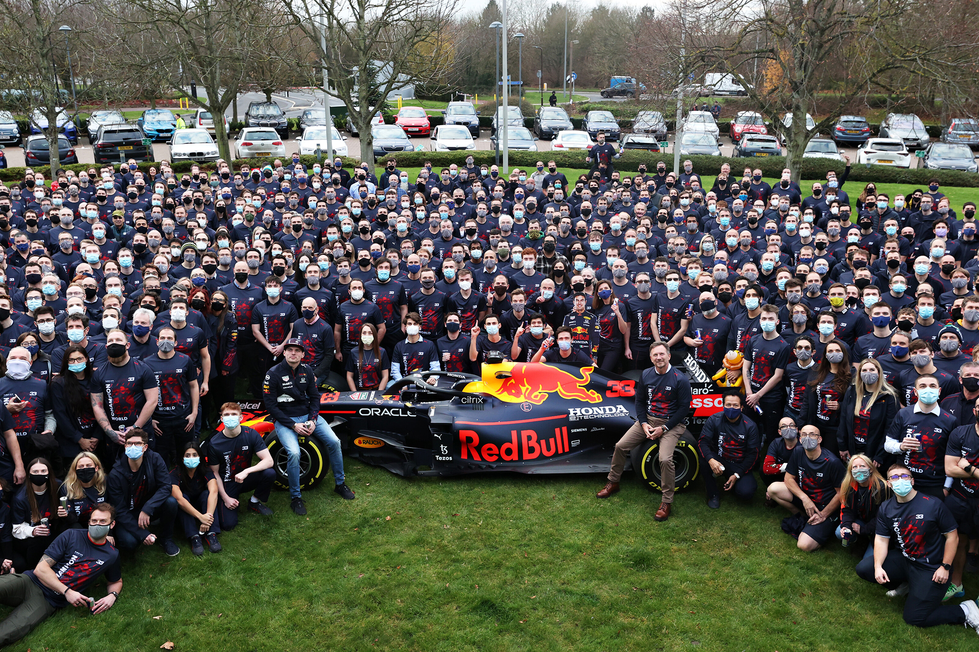 F1 World Champion Max Verstappen Celebrates At Red Bull Racing Factory