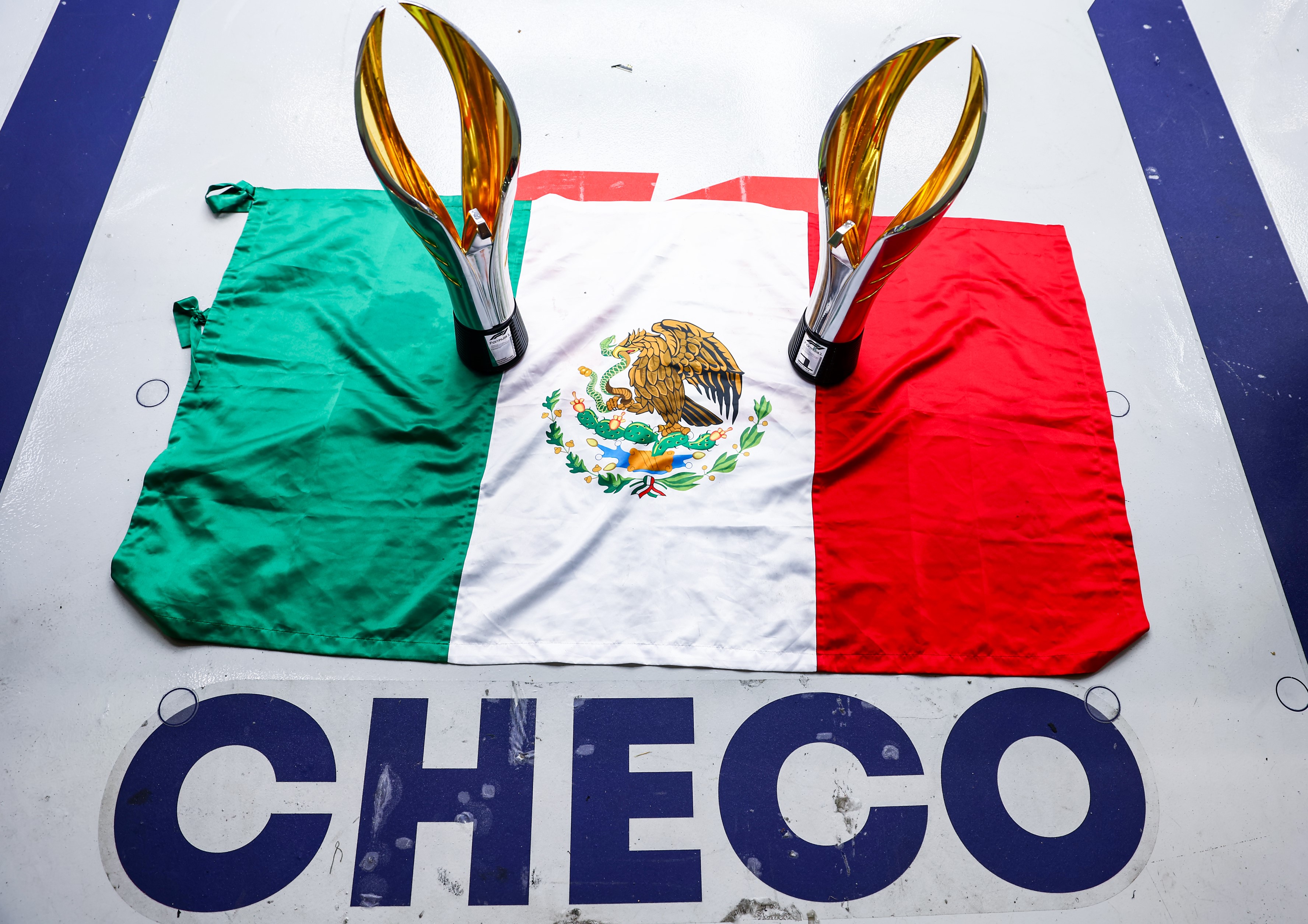 Sergio Perez Mexican flag F1