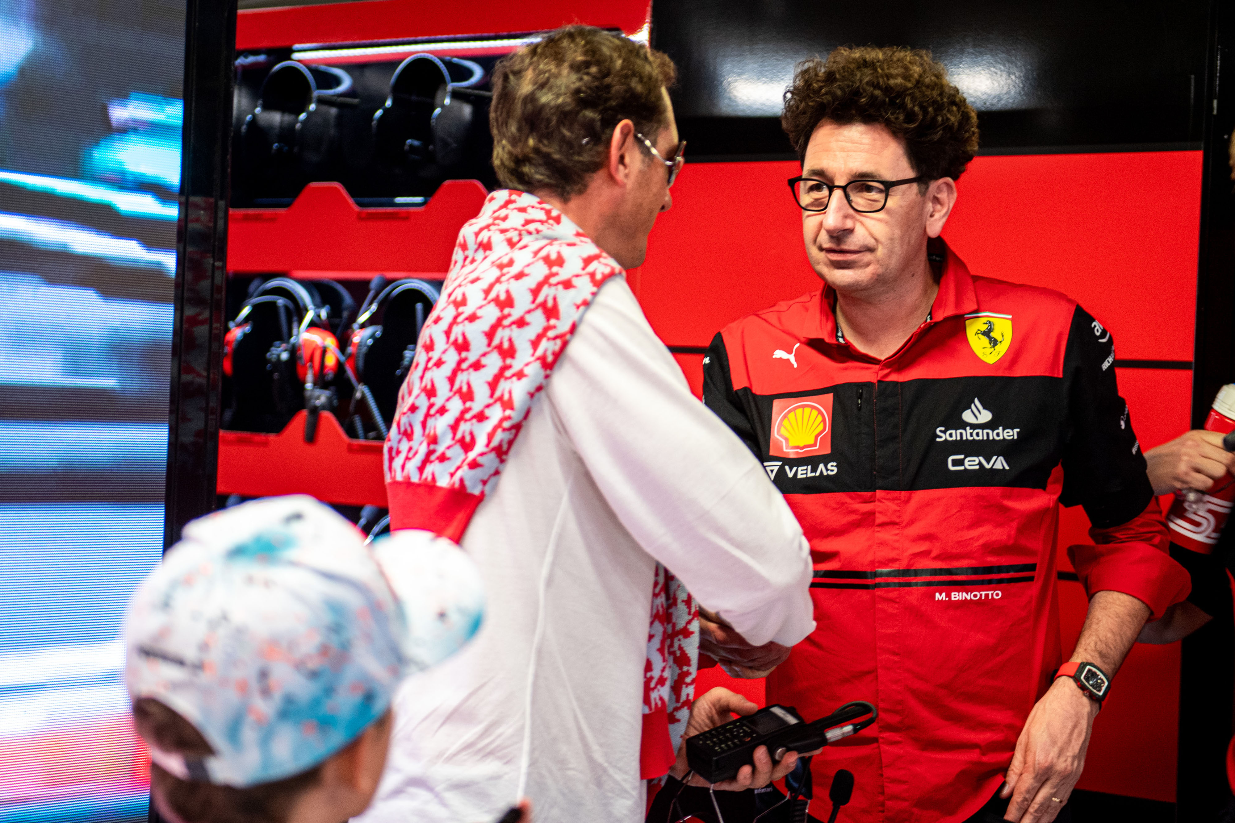 John Elkann Mattia Binotto Ferrari F1