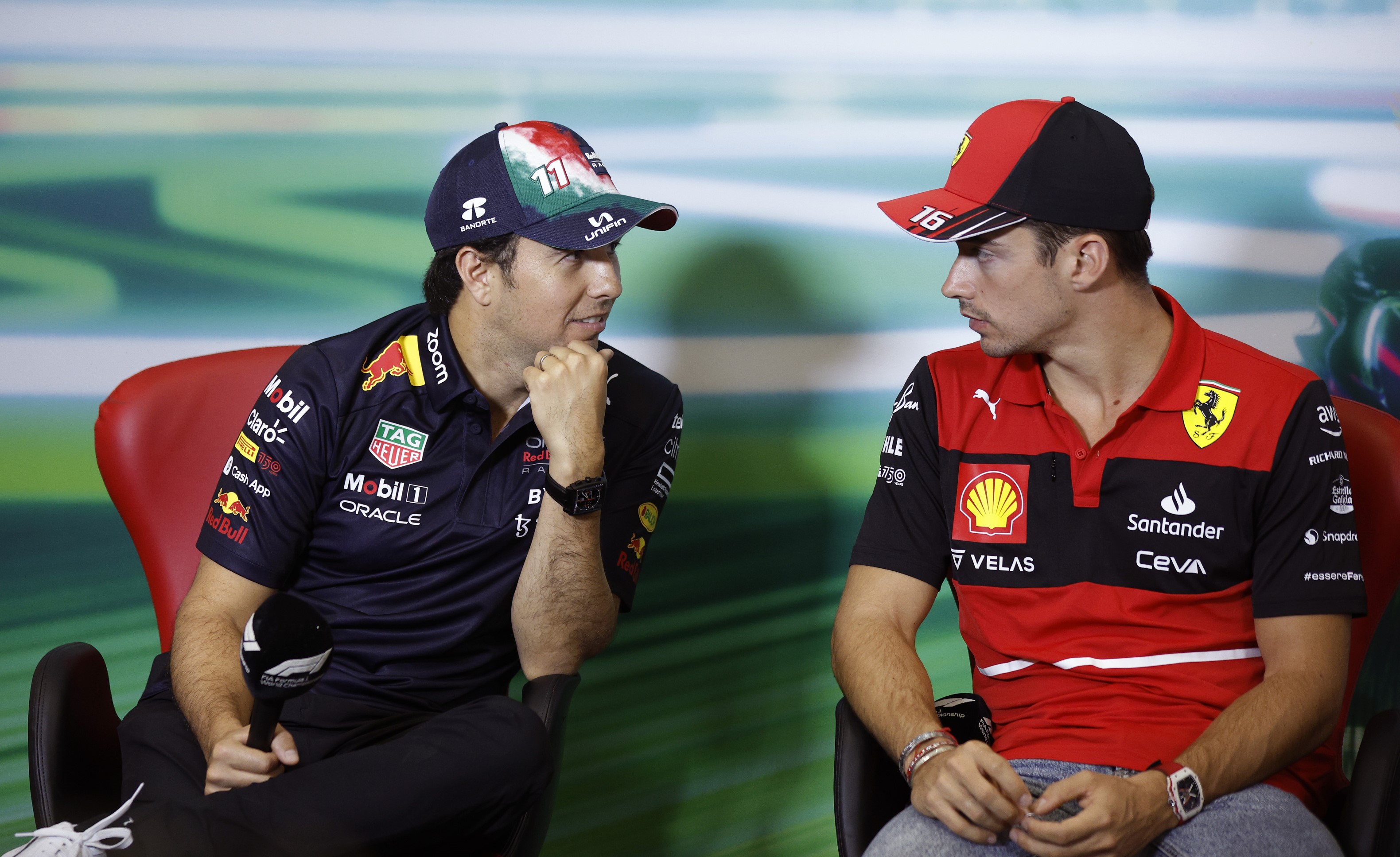 Sergio Perez Red Bull Charles Leclerc Ferrari F1