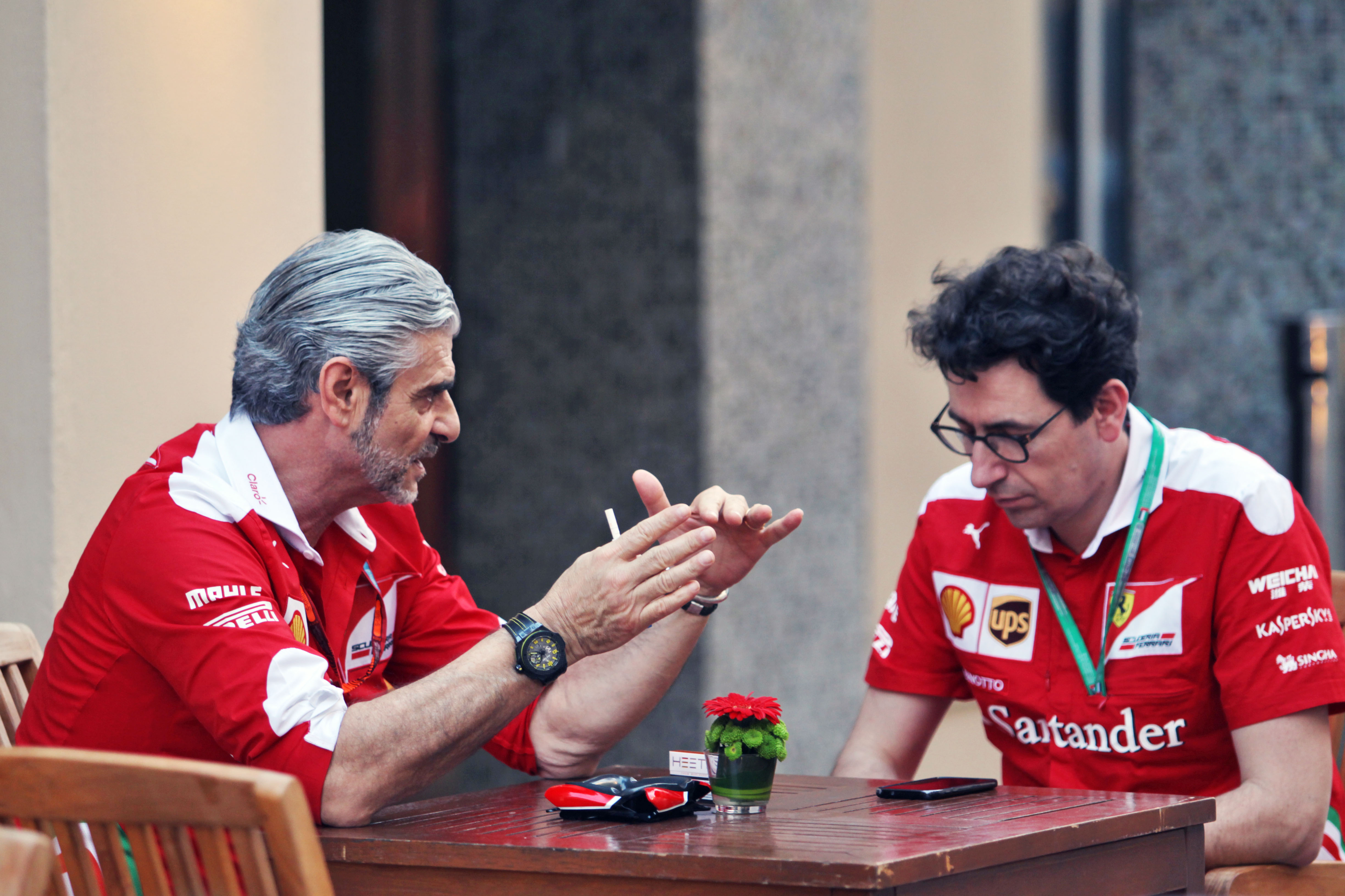 Maurizio Arrivabene Mattia Binotto Ferrari F1