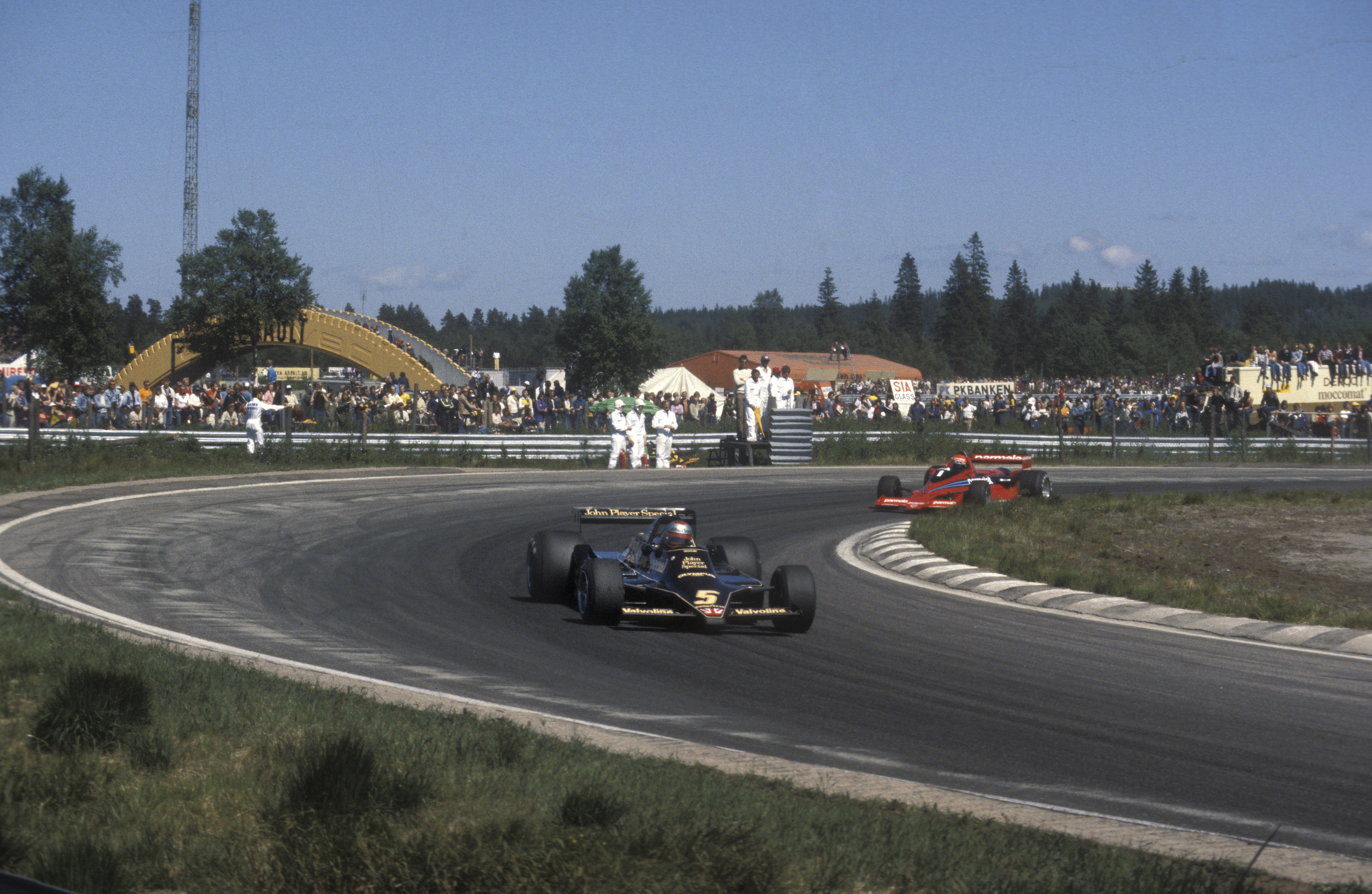 Niki Lauda driving a Brabham BT46 Fan car in the Swedish GP