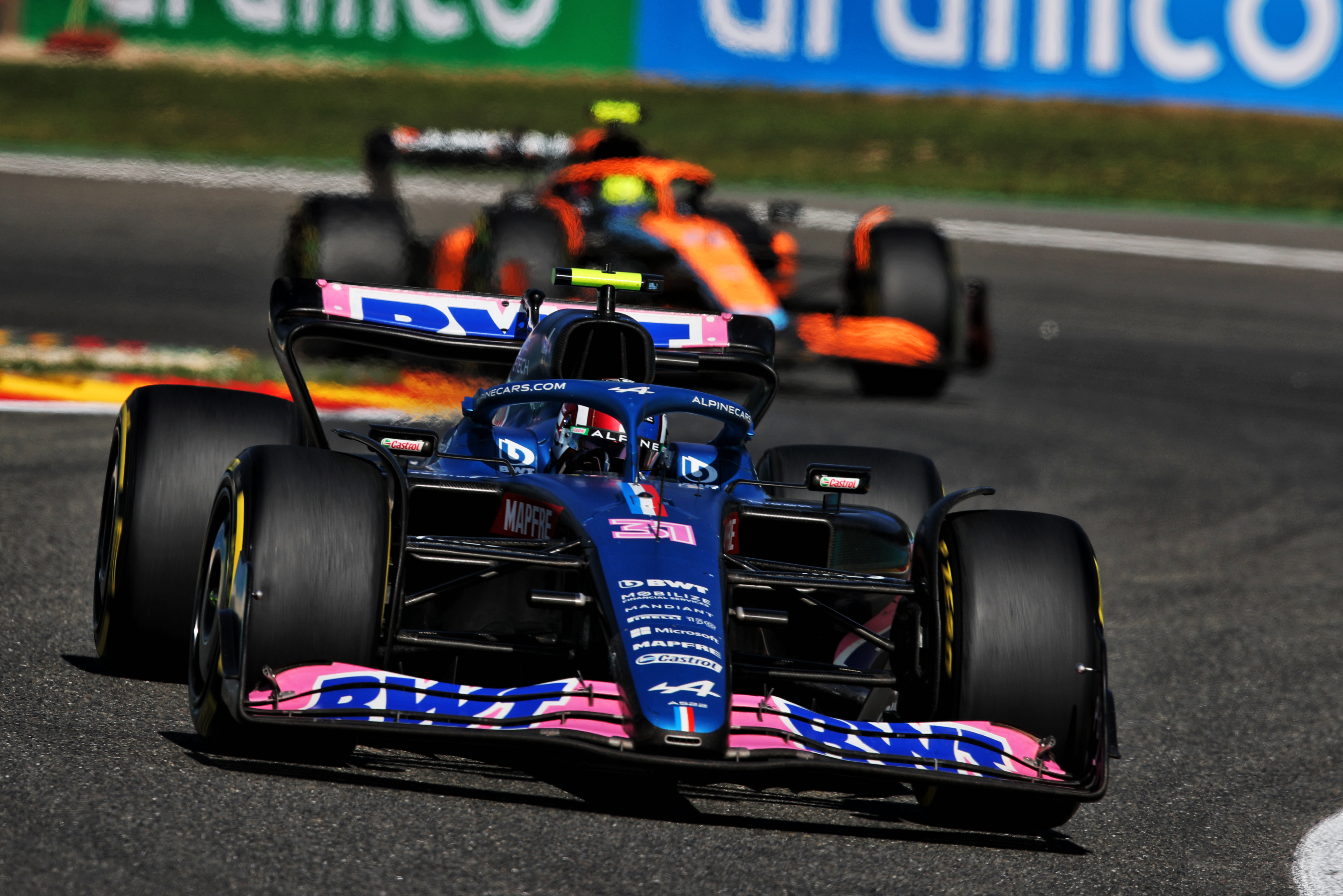 Esteban Ocon Alpine Lando Norris McLaren F1