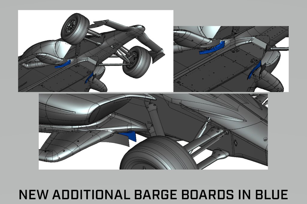 IndyCar 2023 extra bargeboards