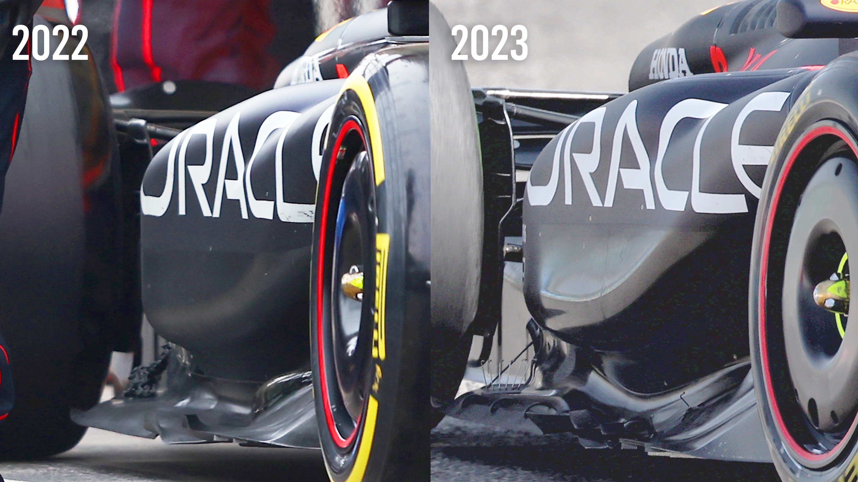 Red Bull RB19 RB18 F1 comparison