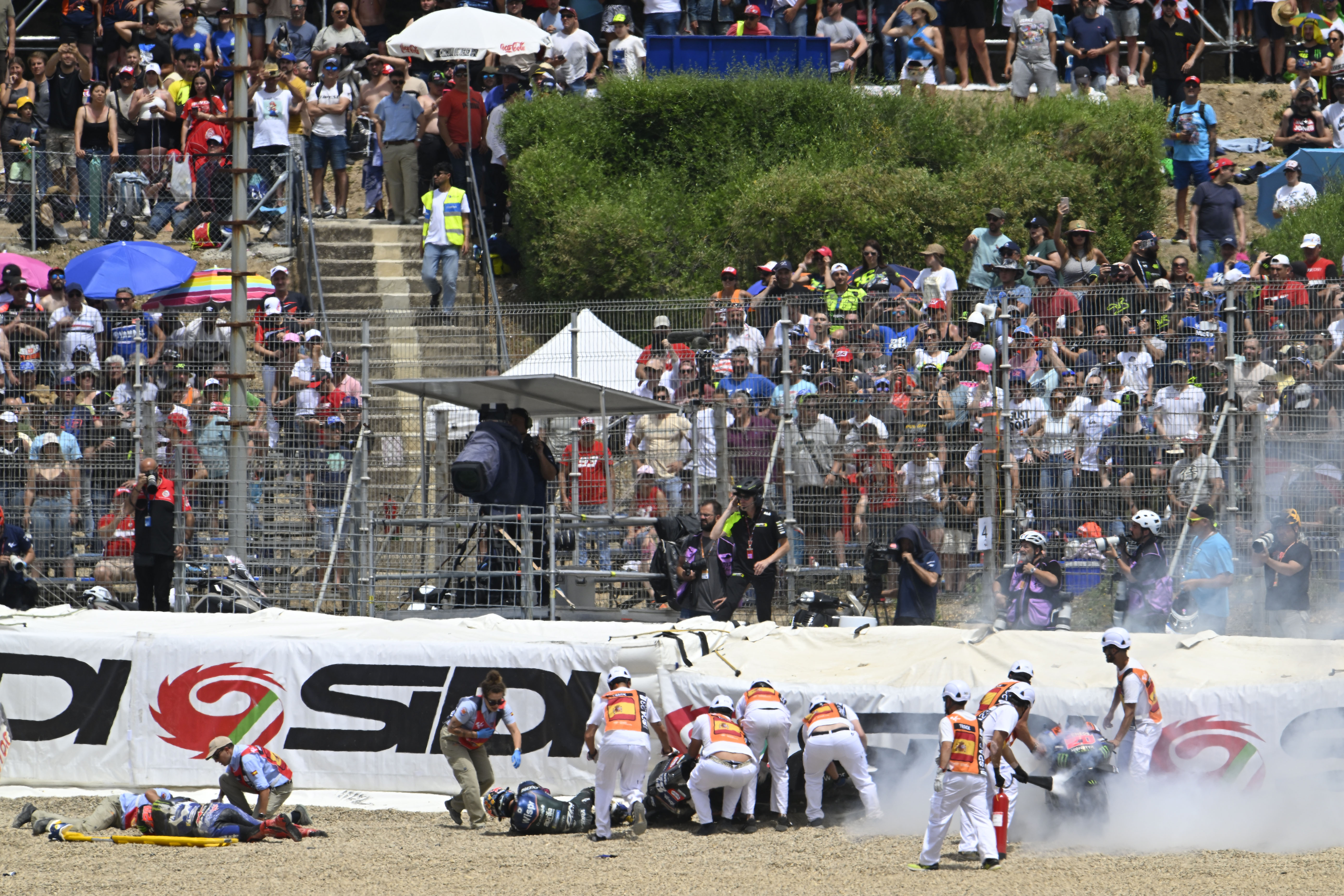 Choque en la salida del GP de España de MotoGP en Jerez