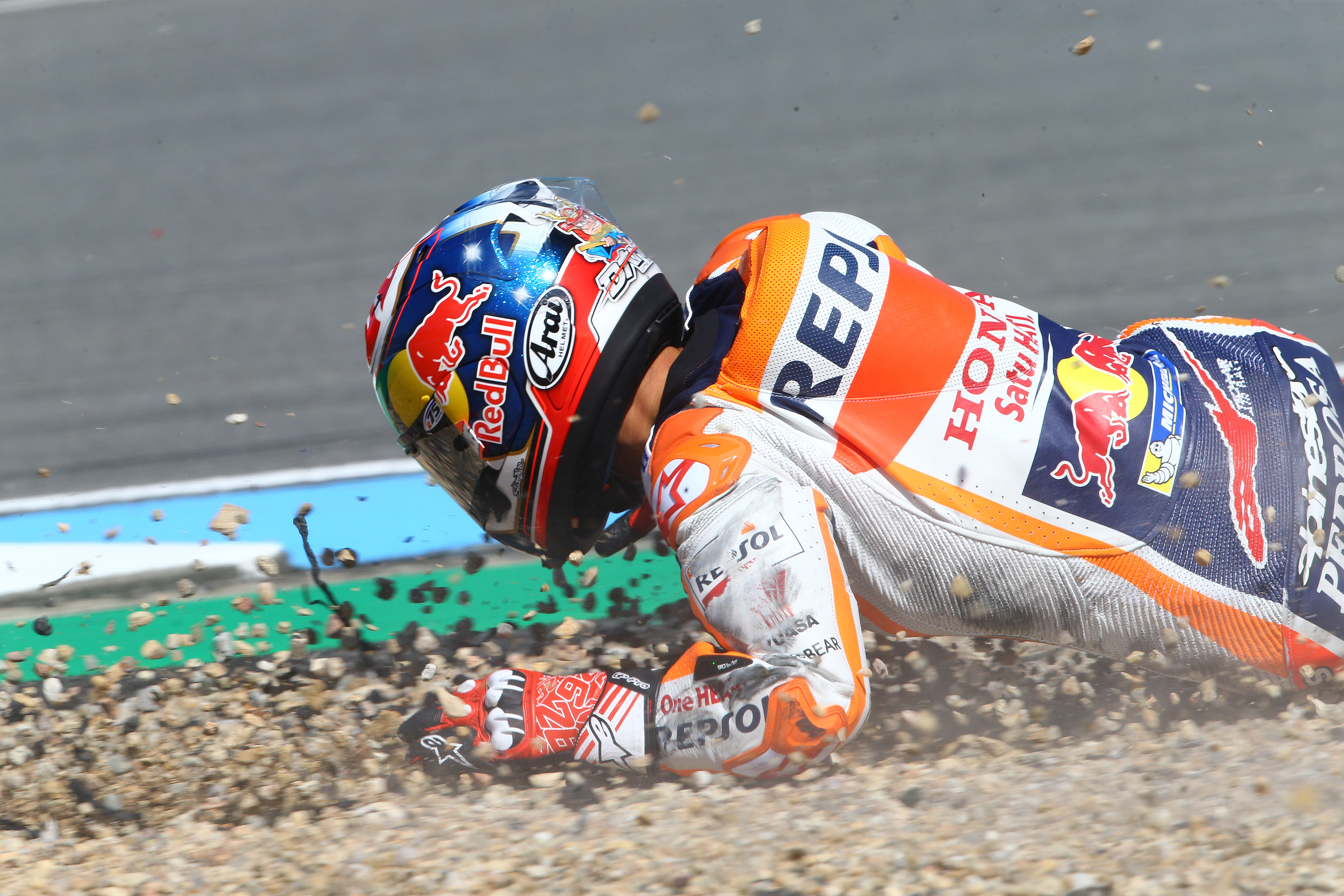 Dani Pedrosa Honda MotoGP crash