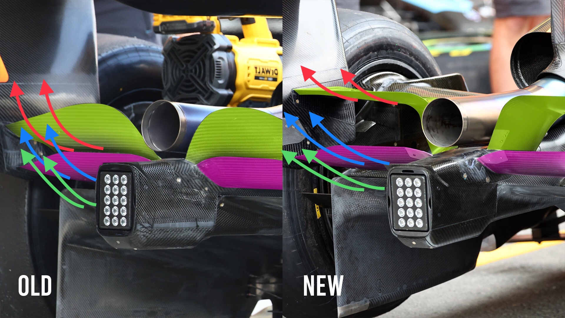 McLaren F1 beam wing Baku comparison