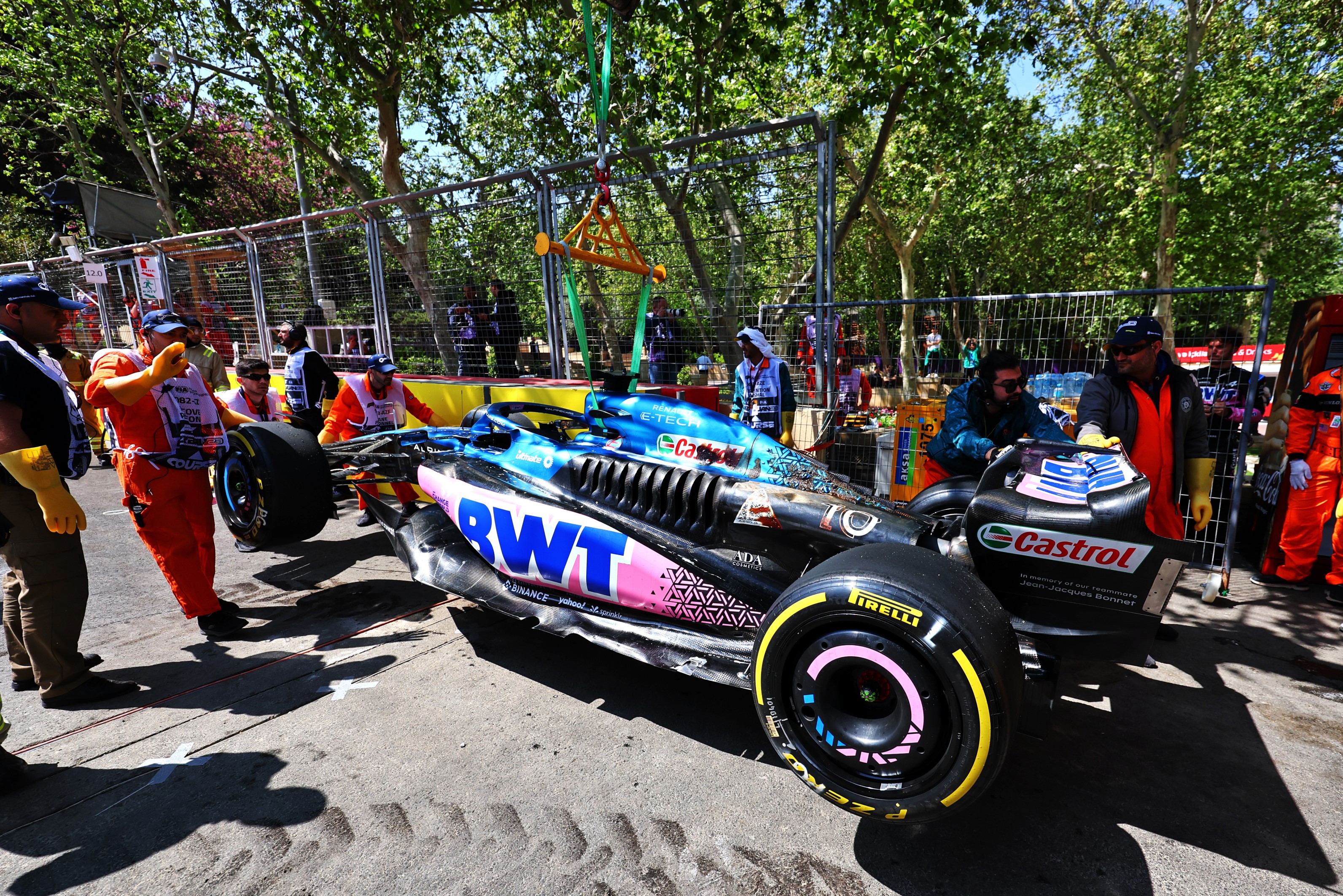 Pierre Gasly Alpine fire Baku F1