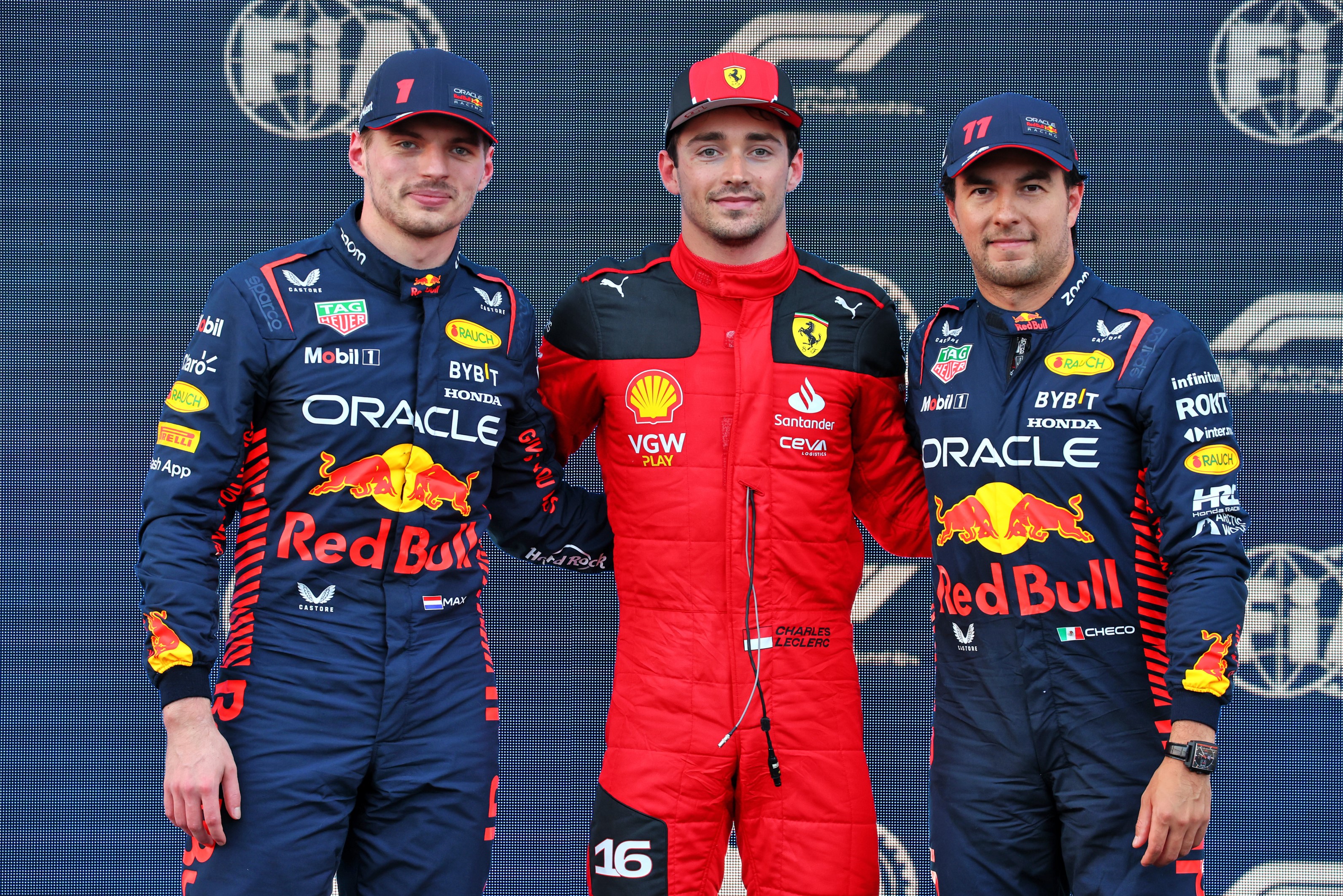 Max Verstappen Charles Leclerc Sergio Perez Baku F1