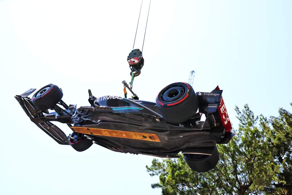 Mercedes rues 'suboptimal' crane display of upgraded W14 floor - The Race