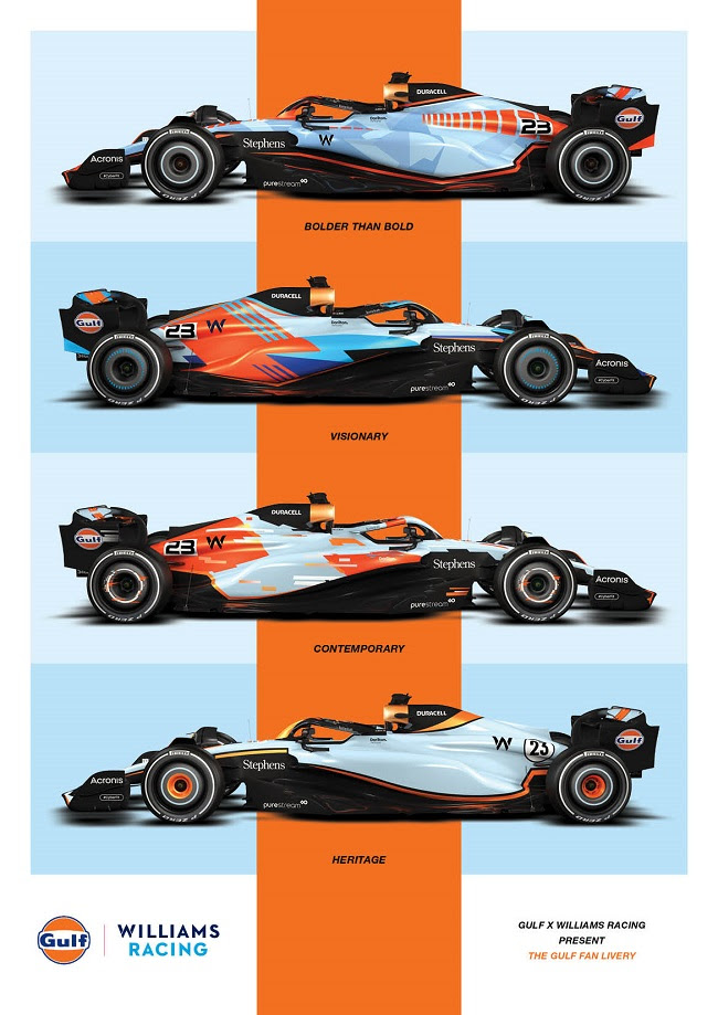 Williams kicks off fan vote for special Gulf F1 livery - The Race