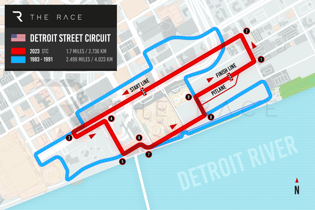 Detroit track layout F1 IndyCar