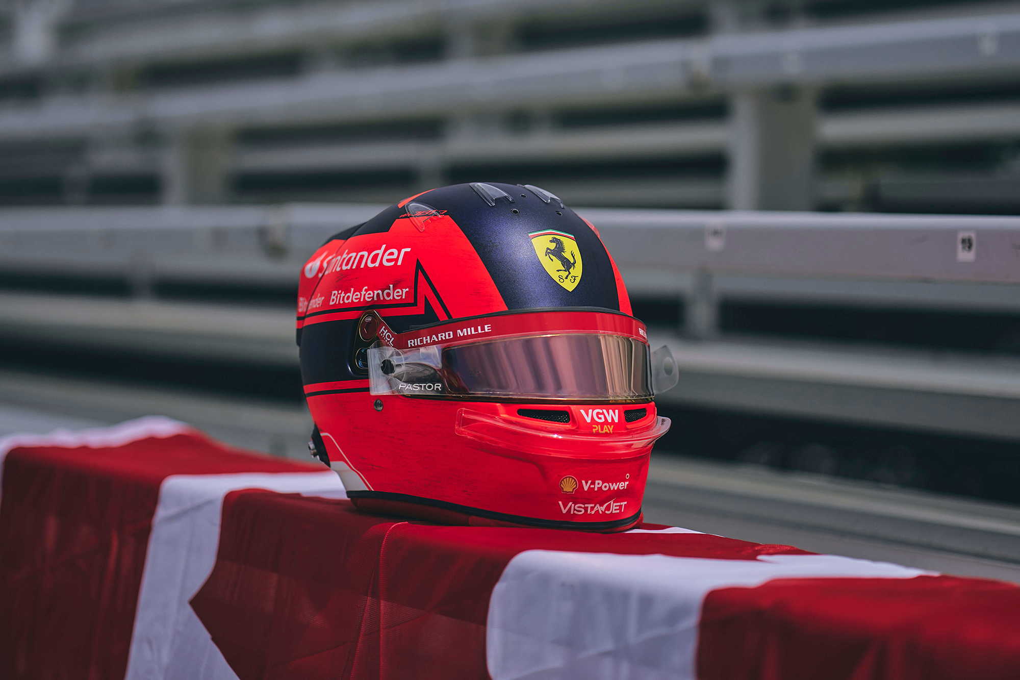 Charles Leclerc F1 Canadian GP Gilles Villeneuve tribute helmet