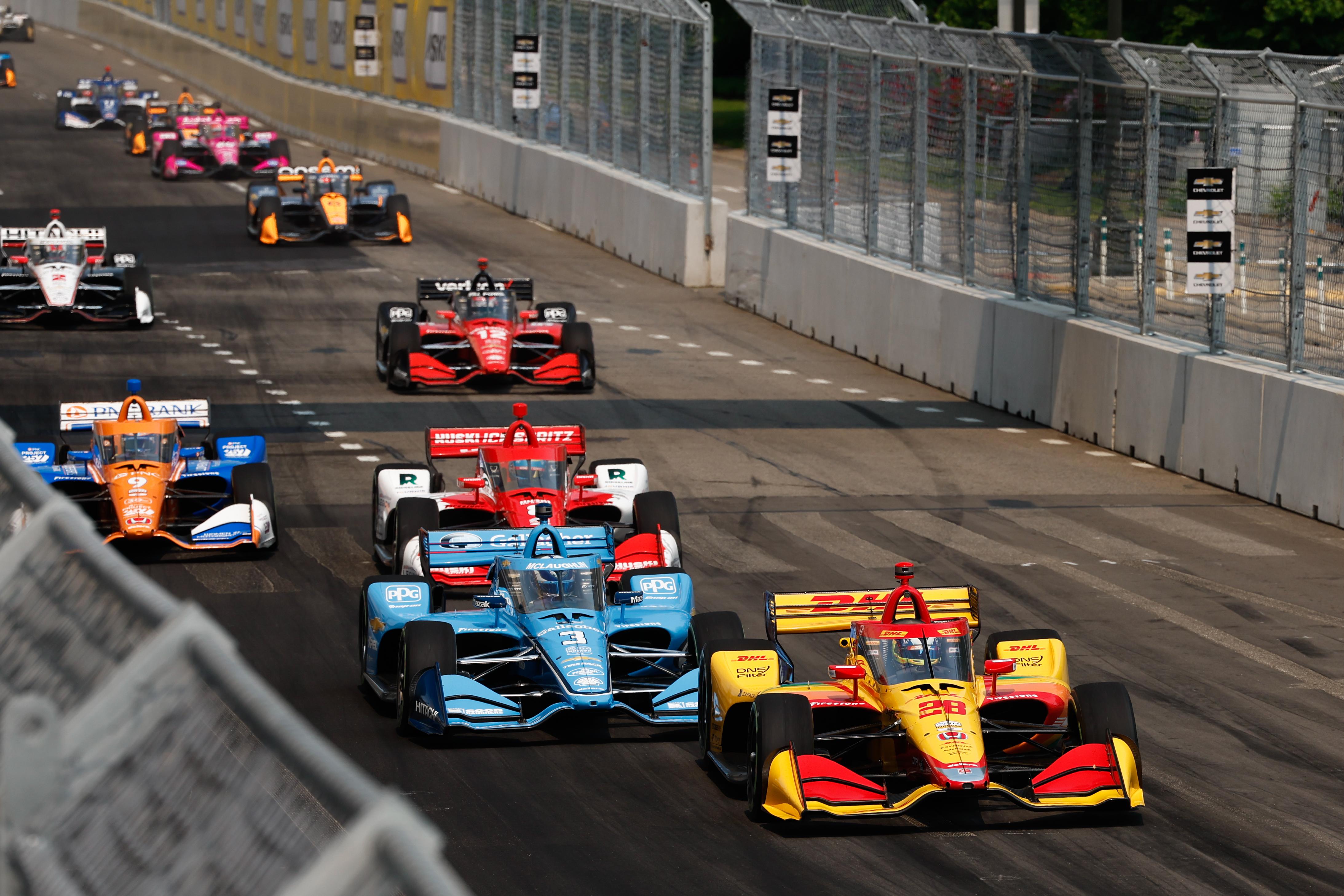 Romain Grosjean In Front Of The Pack Chevrolet Detroit Grand Prix Presented By Lear By Joe Skibinski Largeimagewithoutwatermark M84339