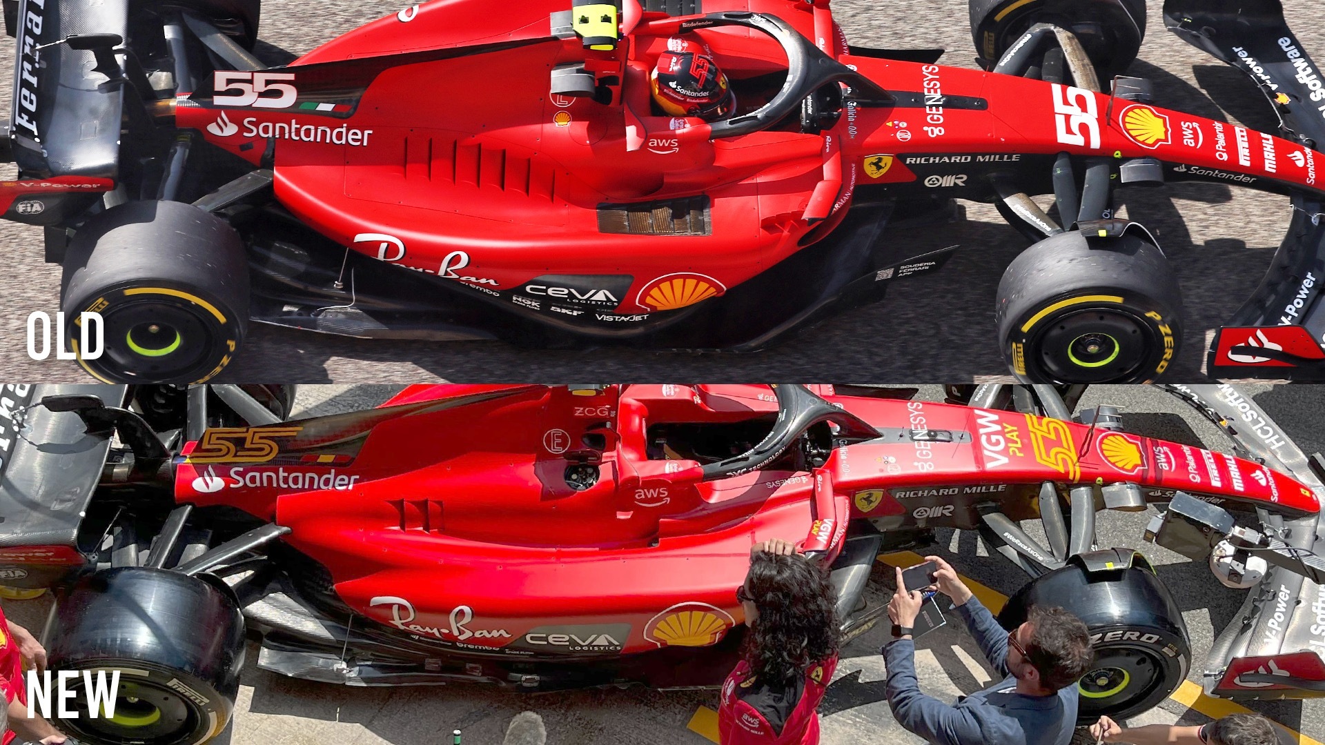 Ferrari F1 SF-23 comparison Spanish GP