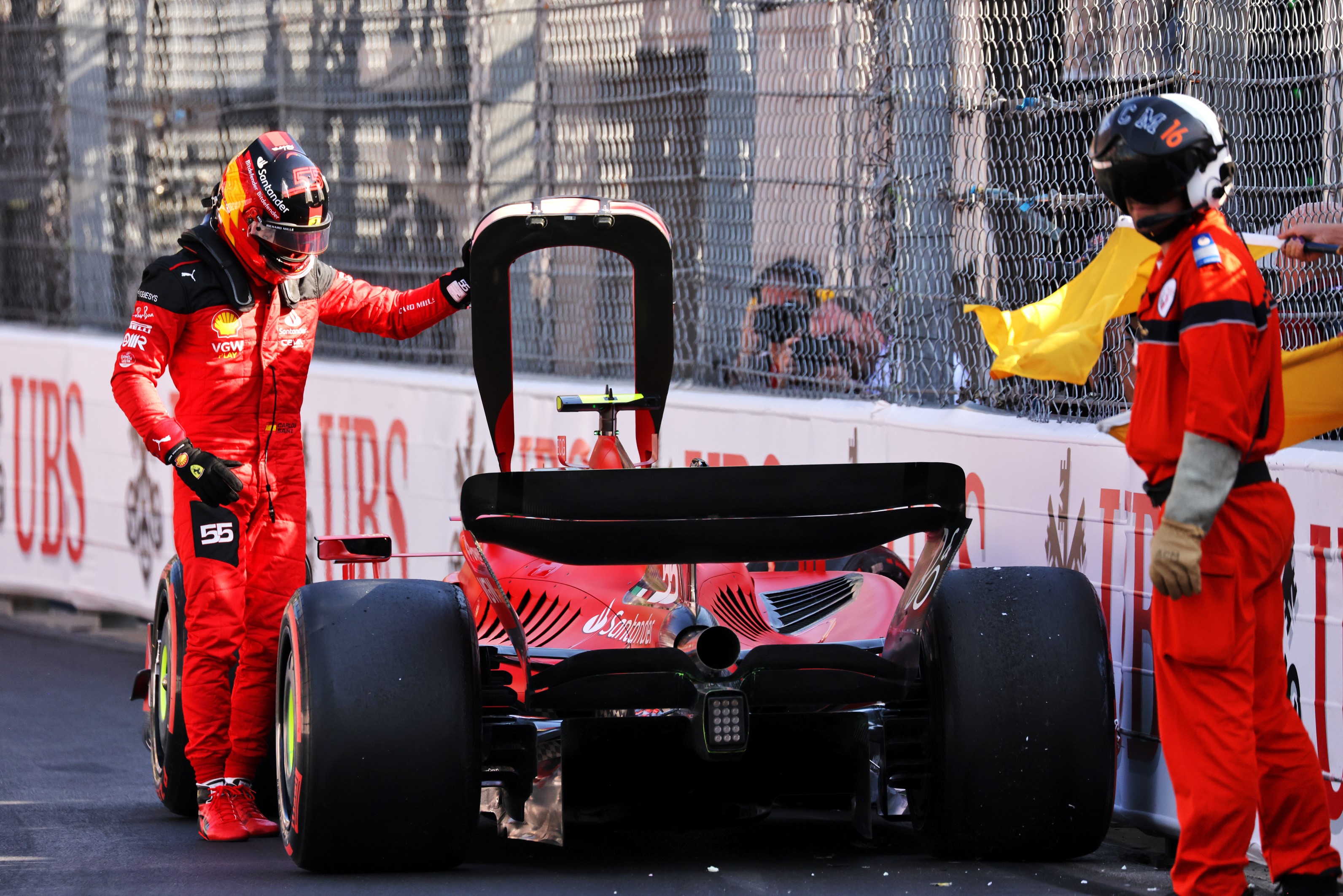 Carlos Sainz Ferrari F1 Monaco crash