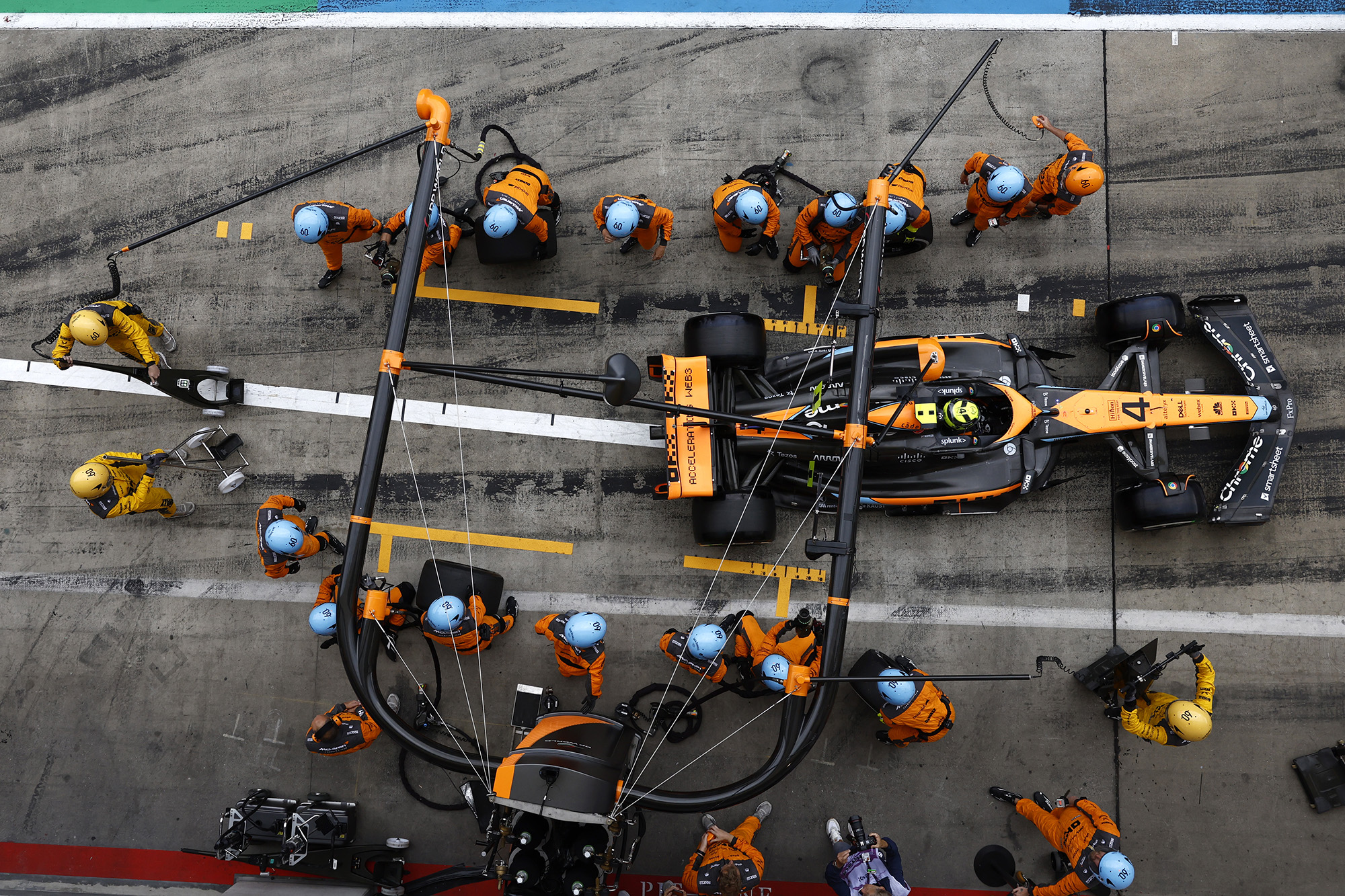 Lando Norris, Mclaren Mcl60, Leaves His Pit Box