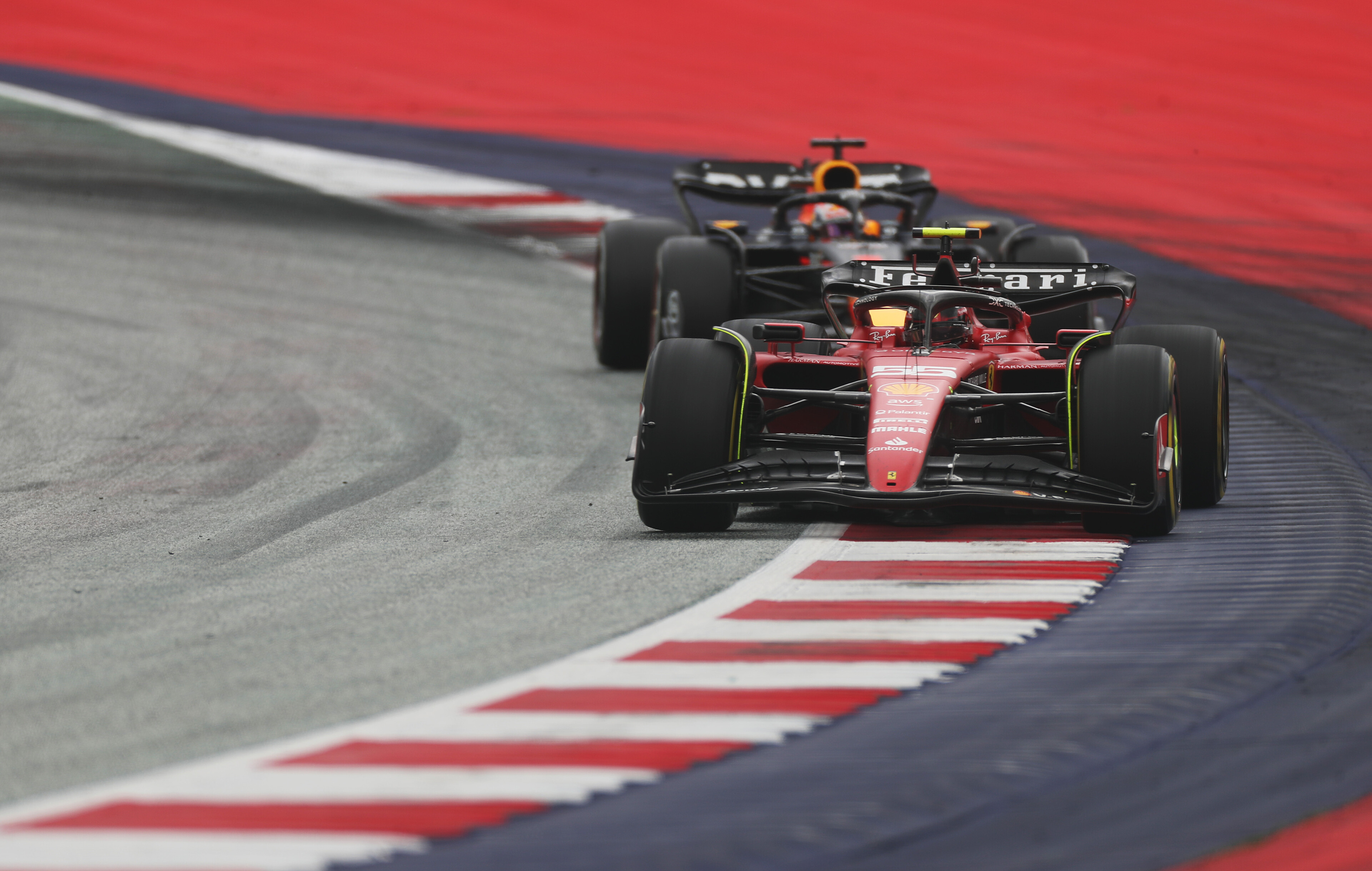 Carlos Sainz Ferrari Max Verstappen Red Bull F1 Austrian GP