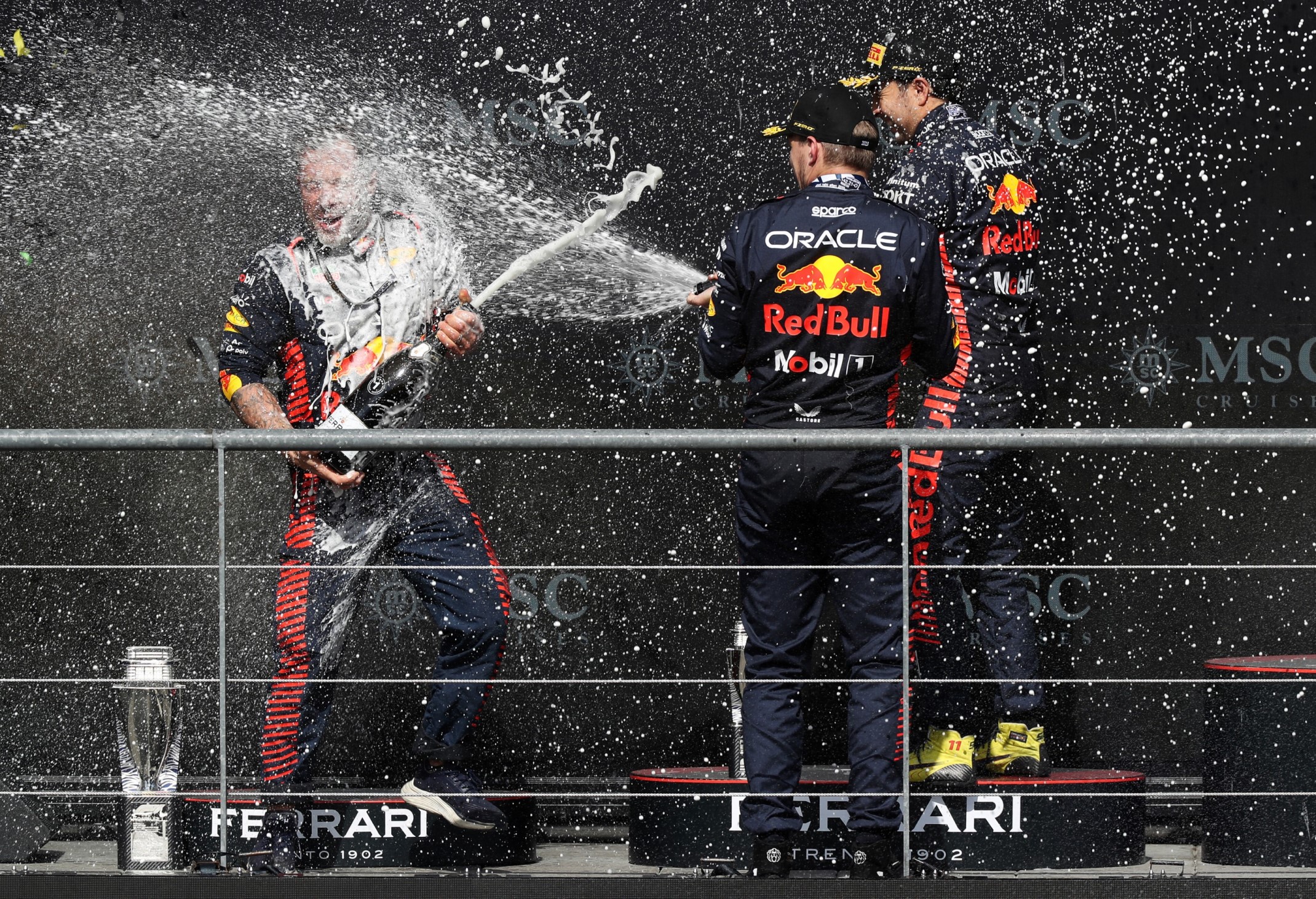 Sergio Perez Max Verstappen Red Bull F1 Belgian GP