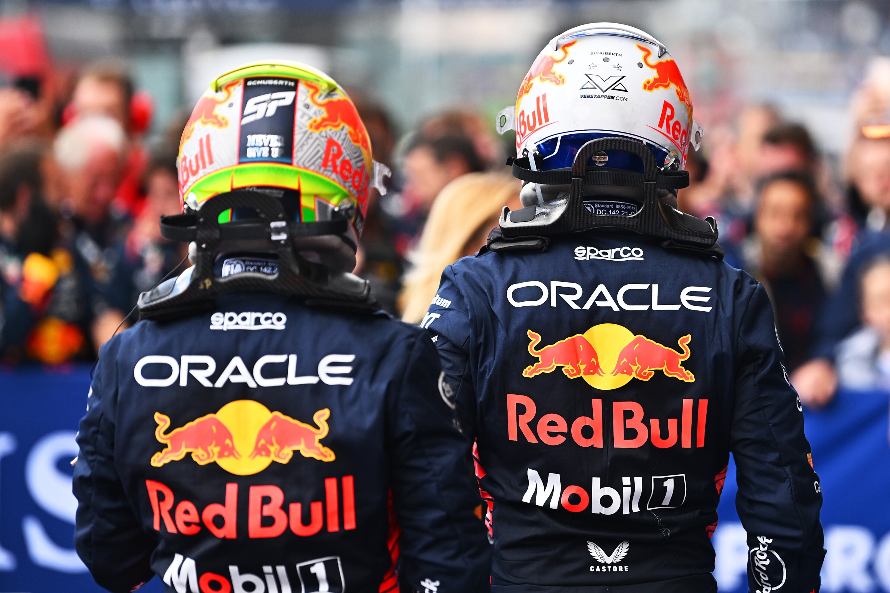 Sergio Perez Max Verstappen Red Bull F1 Belgian GP