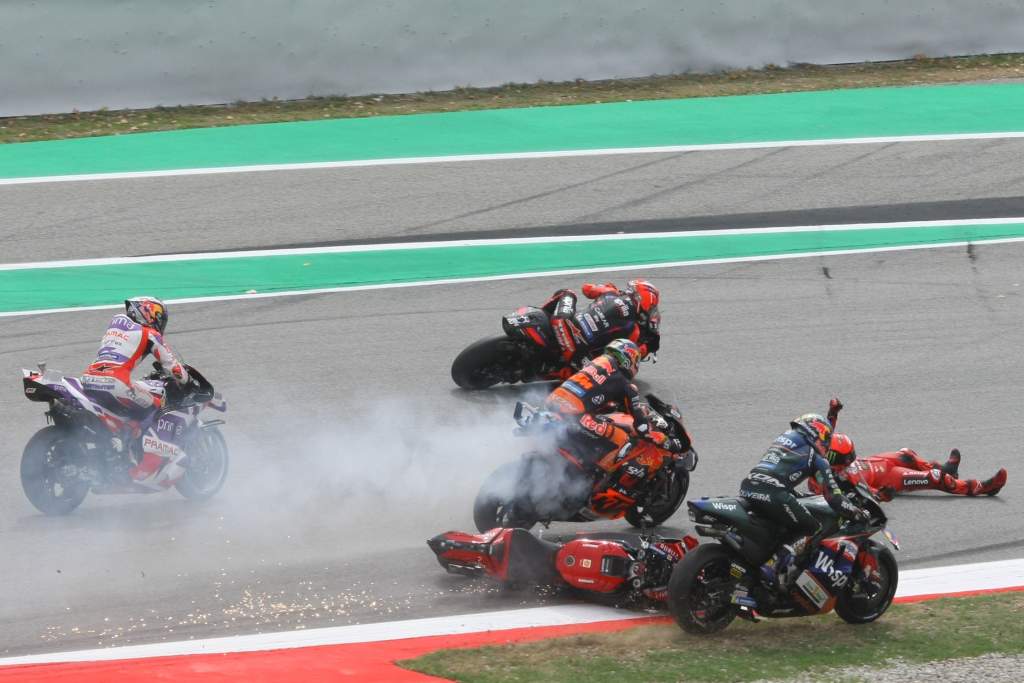 How do riders survive a MotoGP crash