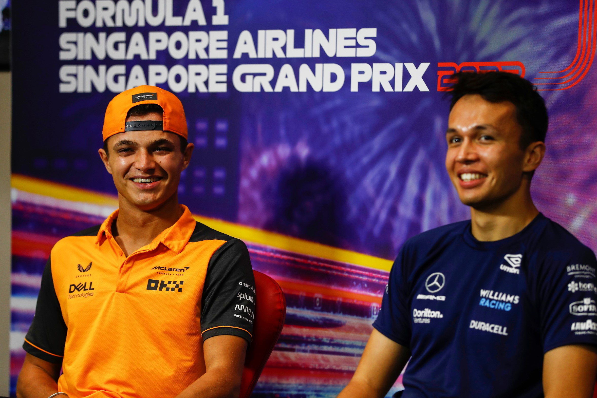 Lando Norris McLaren Alex Albon Williams F1 Singapore GP