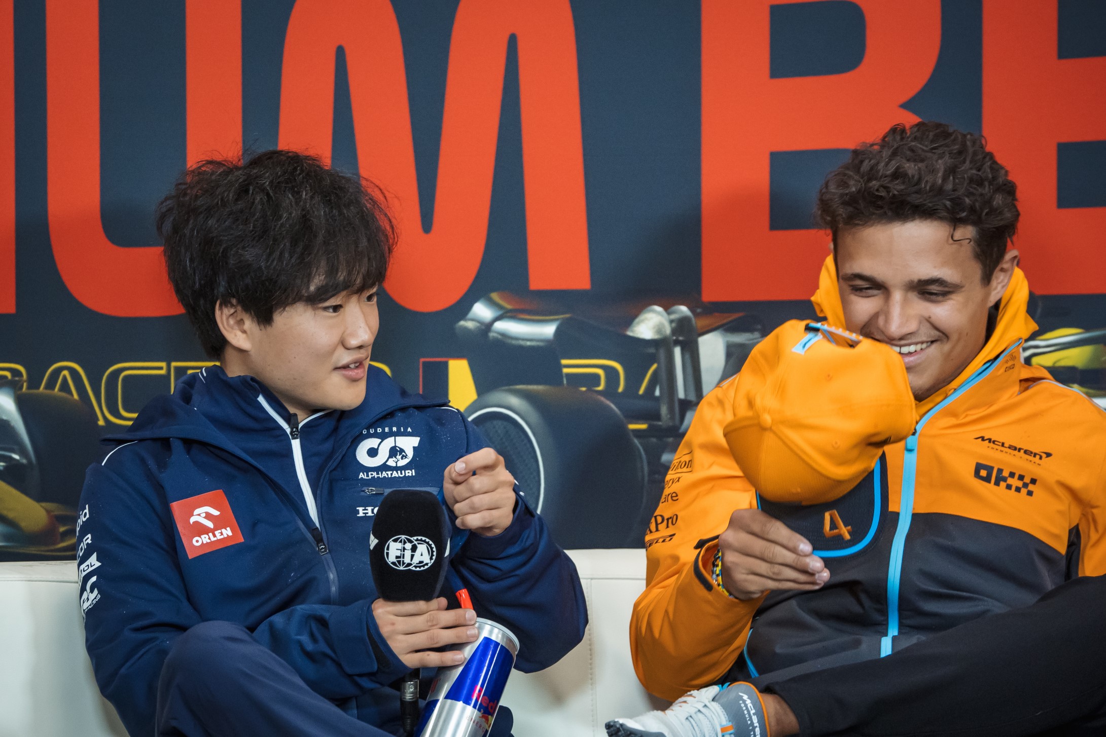 Yuki Tsunoda AlphaTauri Lando Norris McLaren F1