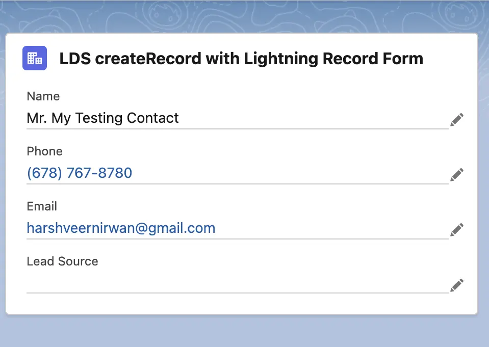 lightning data service lightning record form