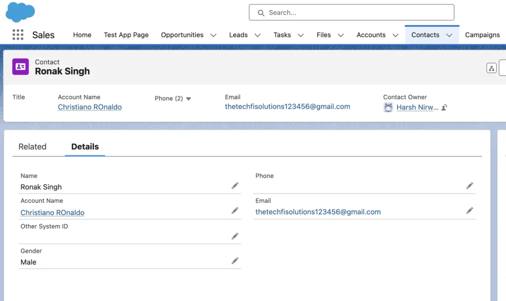 record created in salesforce from data loader