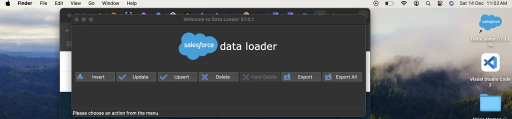 screenshot of salesforce data loader