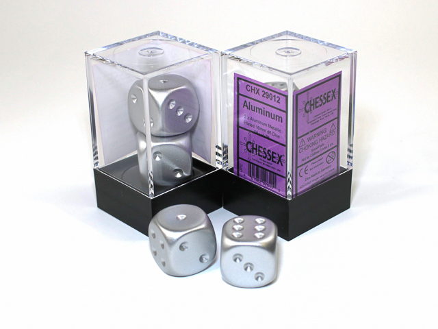 Chessex Dice 2 Aluminum Plated 16mm d6 (CHX 29012)