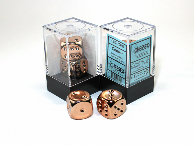 Chessex Dice 2 Copper Plated 16mm d6 (CHX 29011)