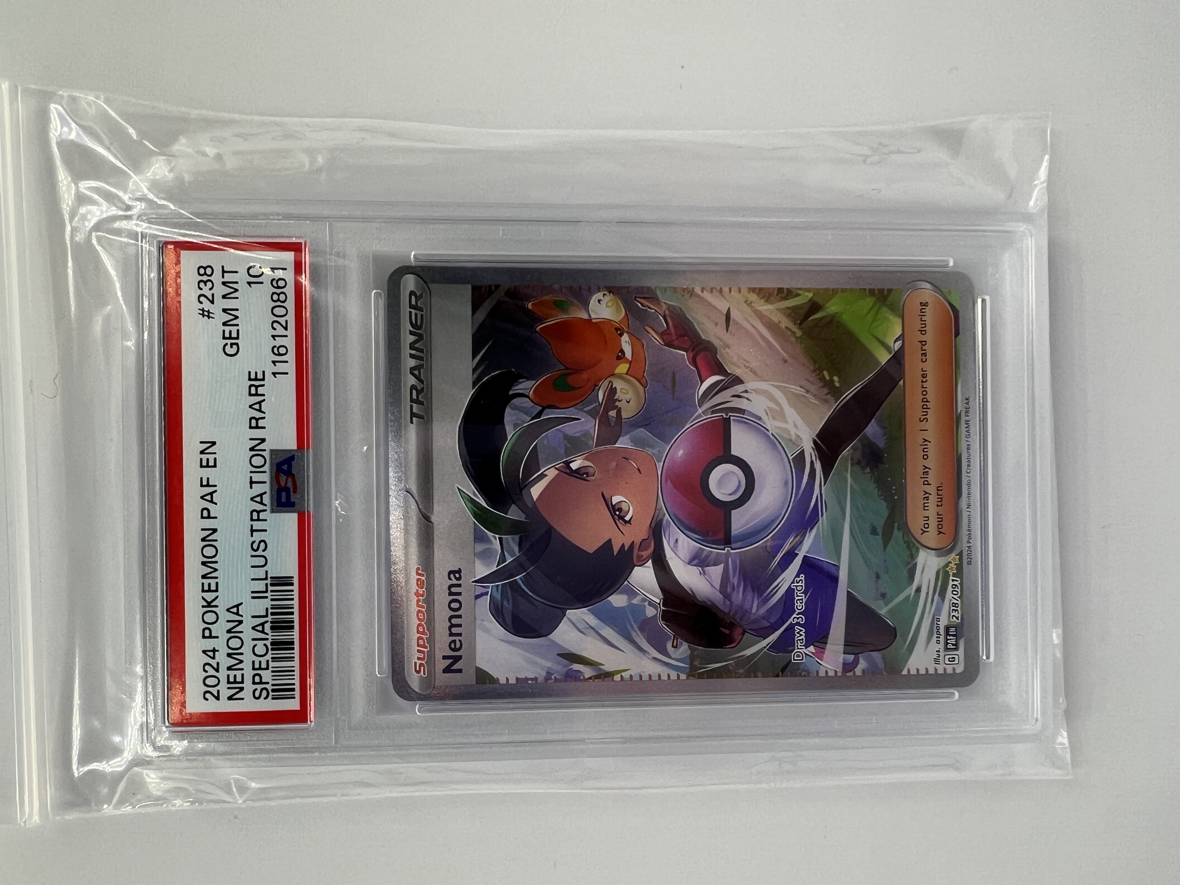 2024 Scarlet and Violet Paldean Fates Nemona 238/091 PSA 10 Special Illustration Rare