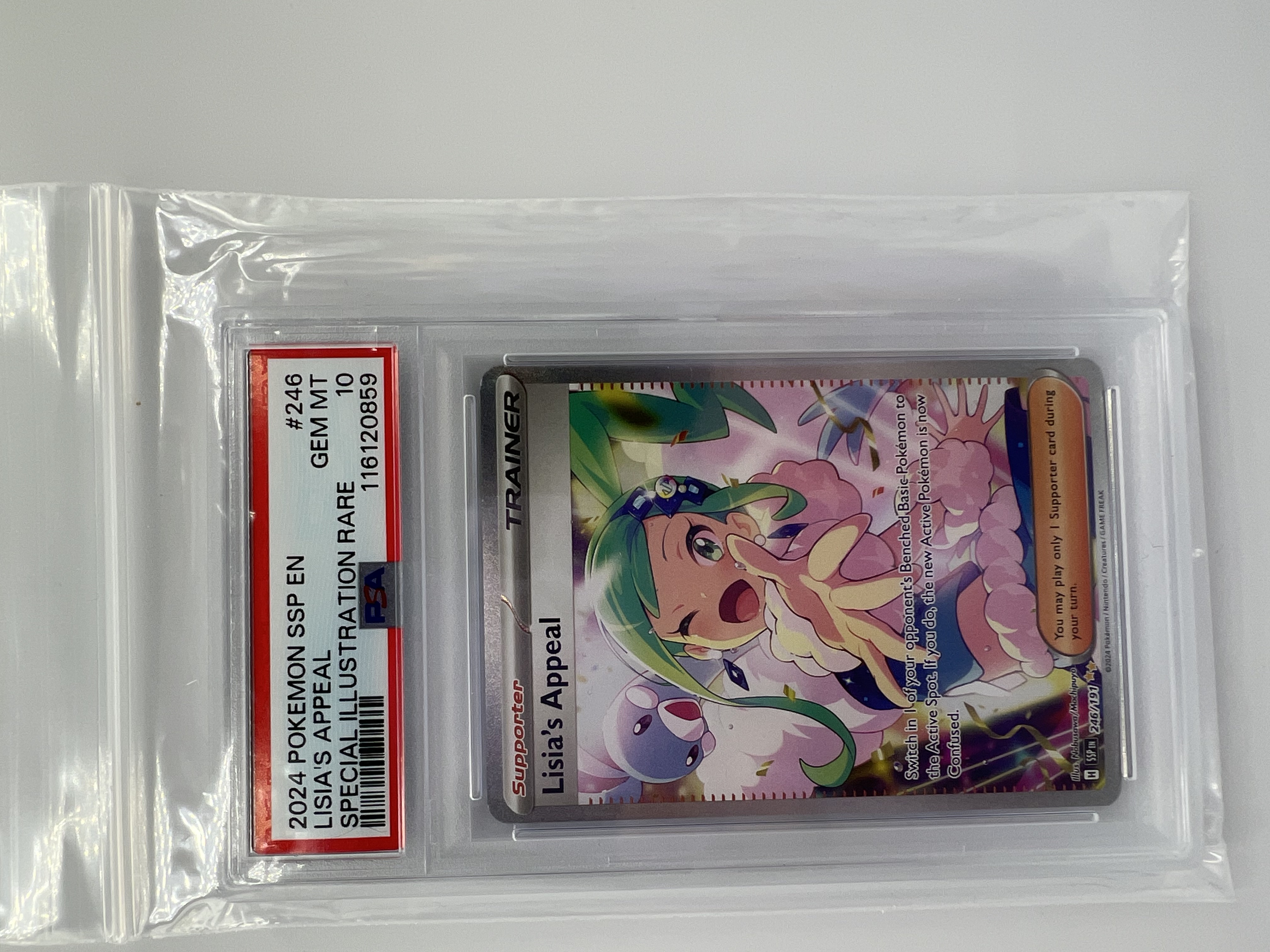 2024 Scarlet and Violet Surging Sparks Lisia's Appeal 246/191 PSA 10 Special Illustration Rare