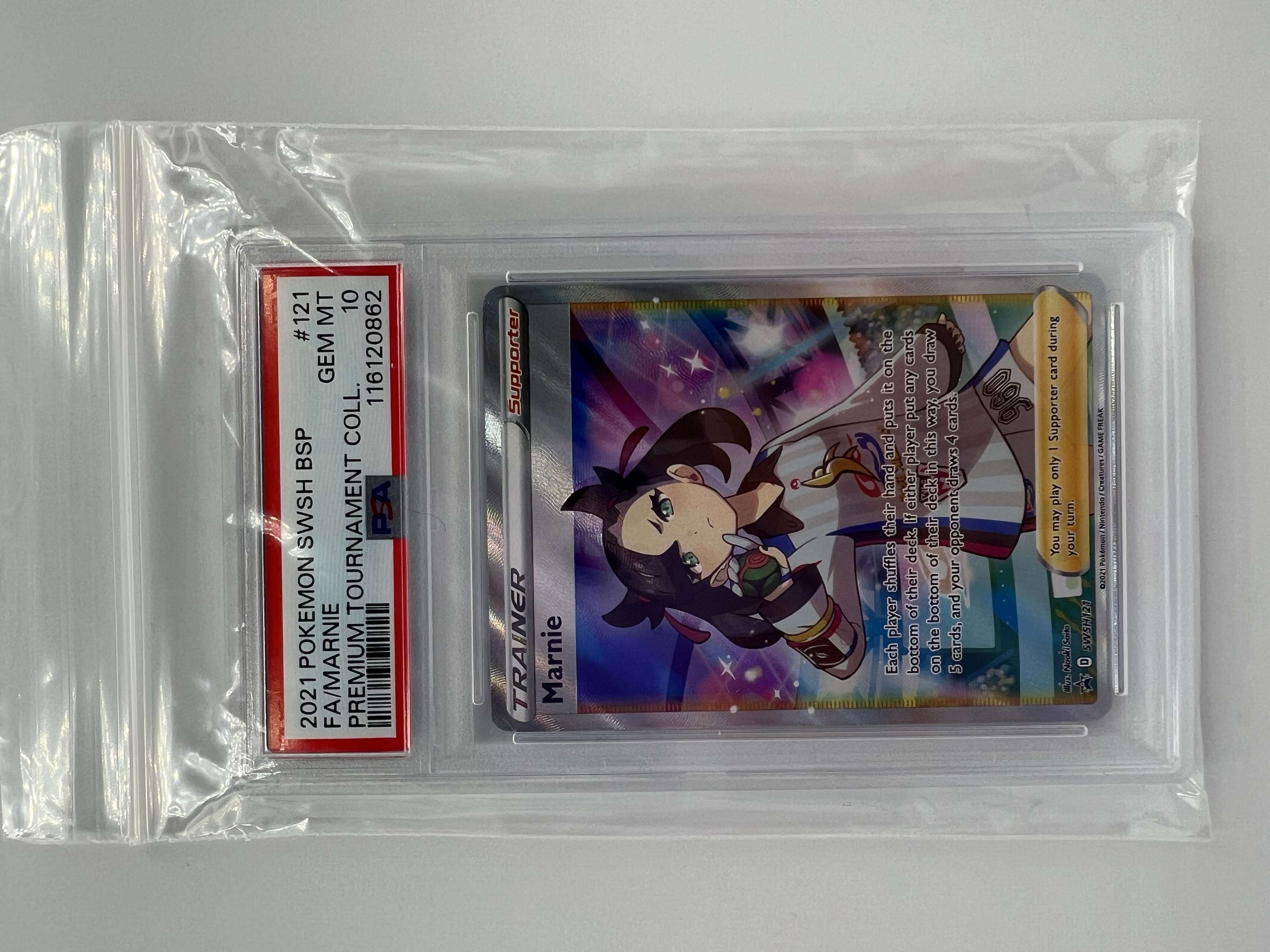 2021 Sword and Shield Premium Tournament Collection Marnie SWSH 121 PSA 10 