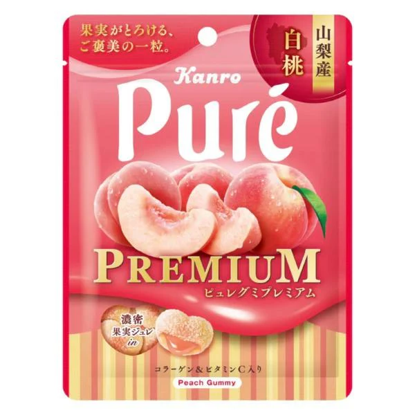 KANRO - Pure Premium Peach Gummy 54g