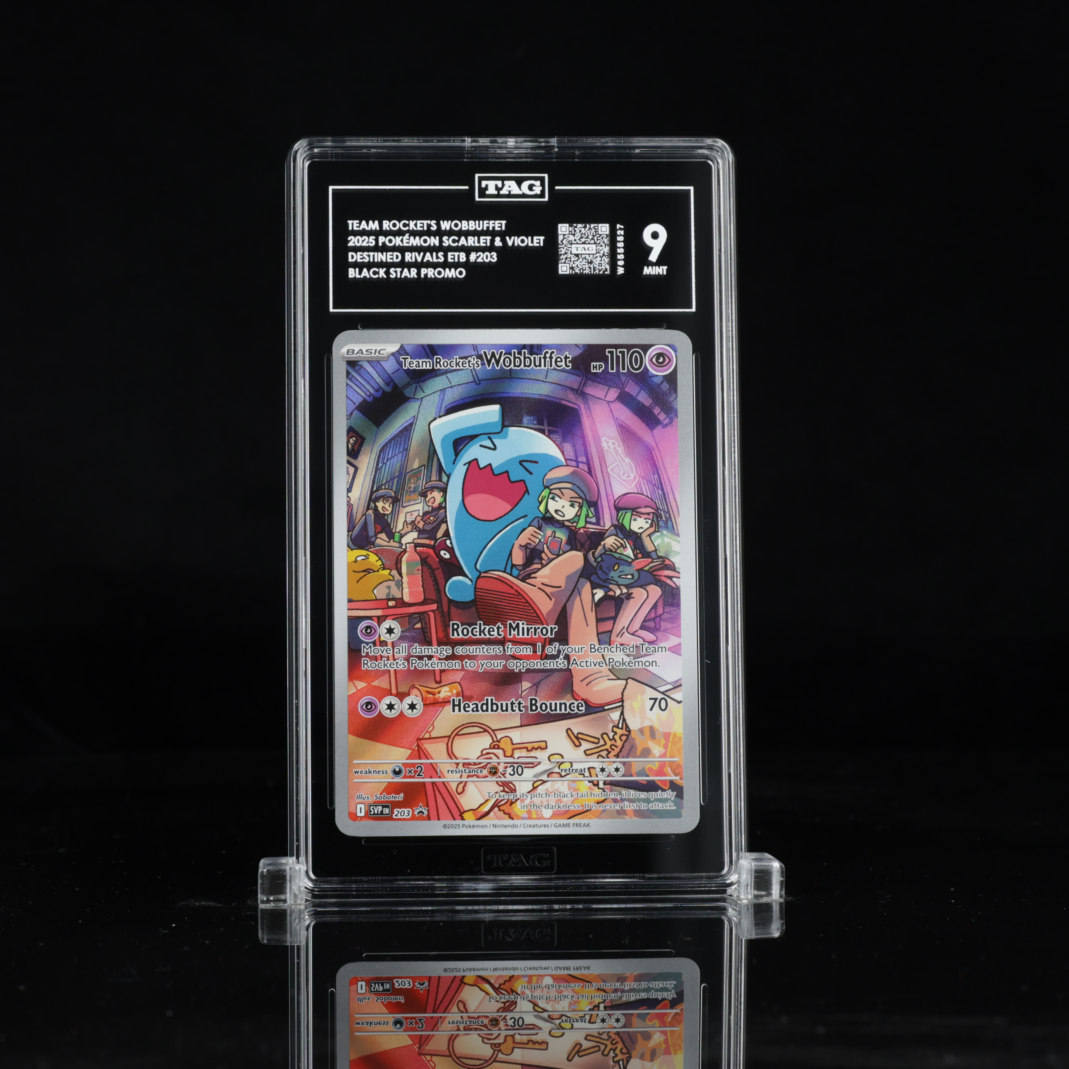 Team rocket's Wobbuffet 2025 Pokémon scarlet & violet black star promos #203