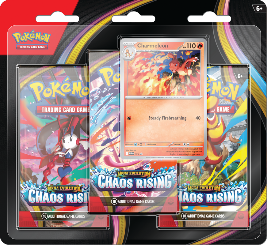 Pokemon Mega Evolution Chaos Rising 3 Pack Blister