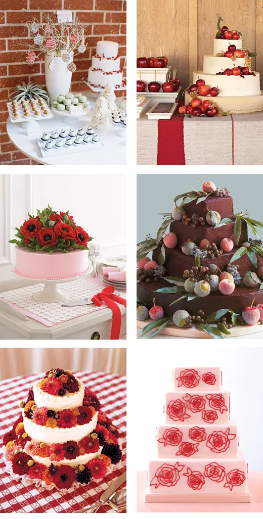red themed wedding cakes