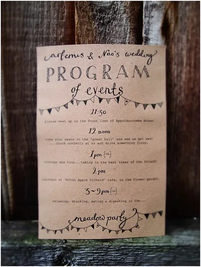 wedding program