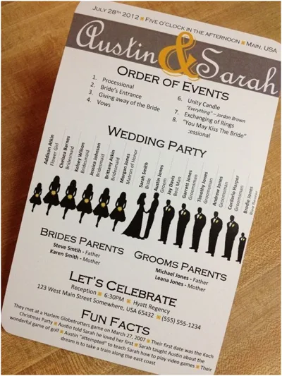 wedding program