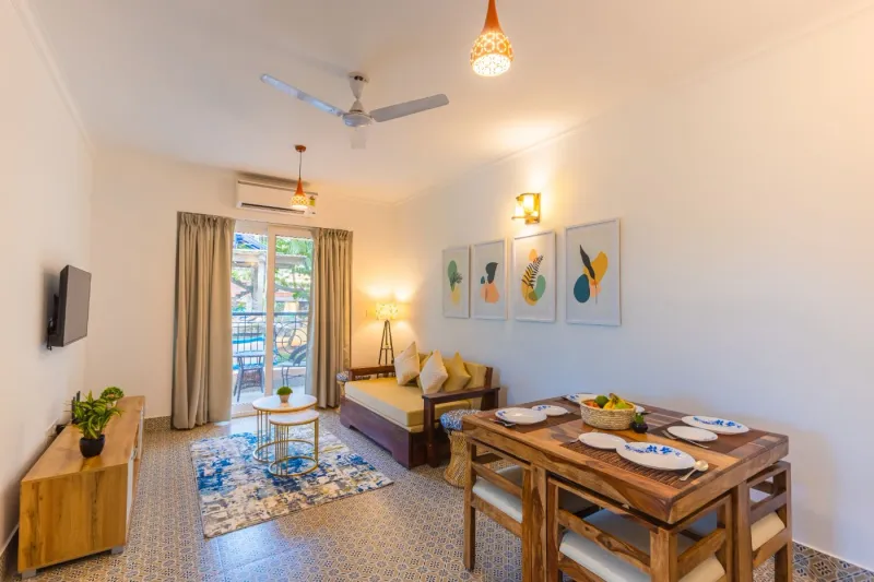 Tranquil 1BHK suite Pool+Field Calangute Da Alohas