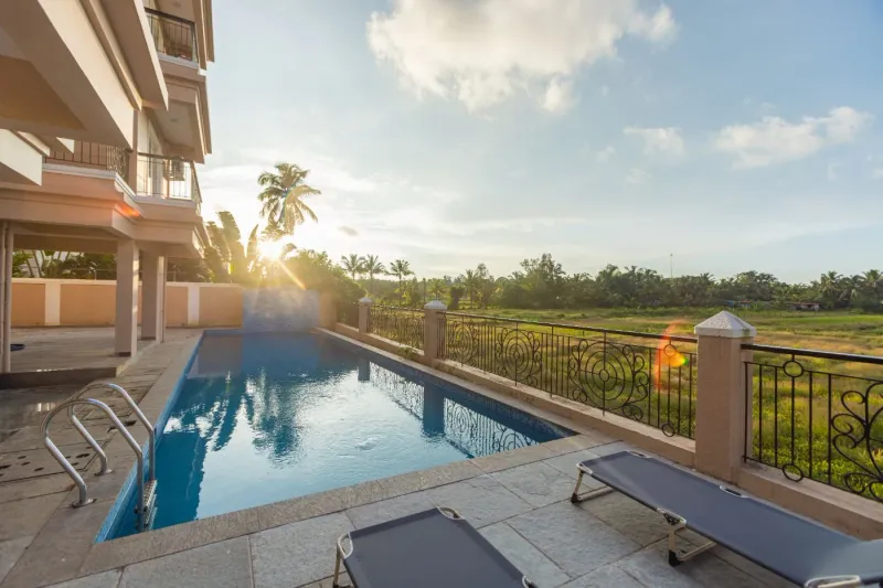 Tranquil 1BHK suite Pool+Field Calangute Da Alohas