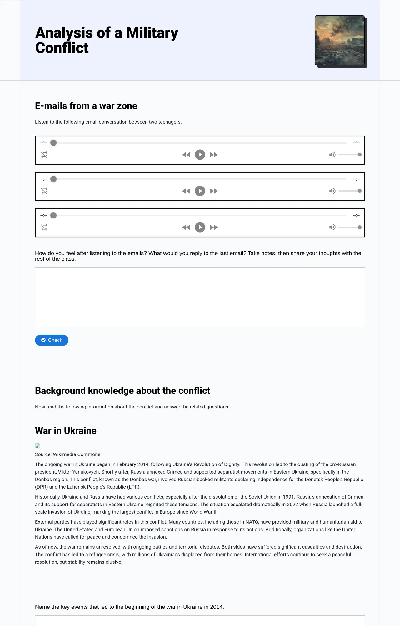 Analysis of a Military Conflict