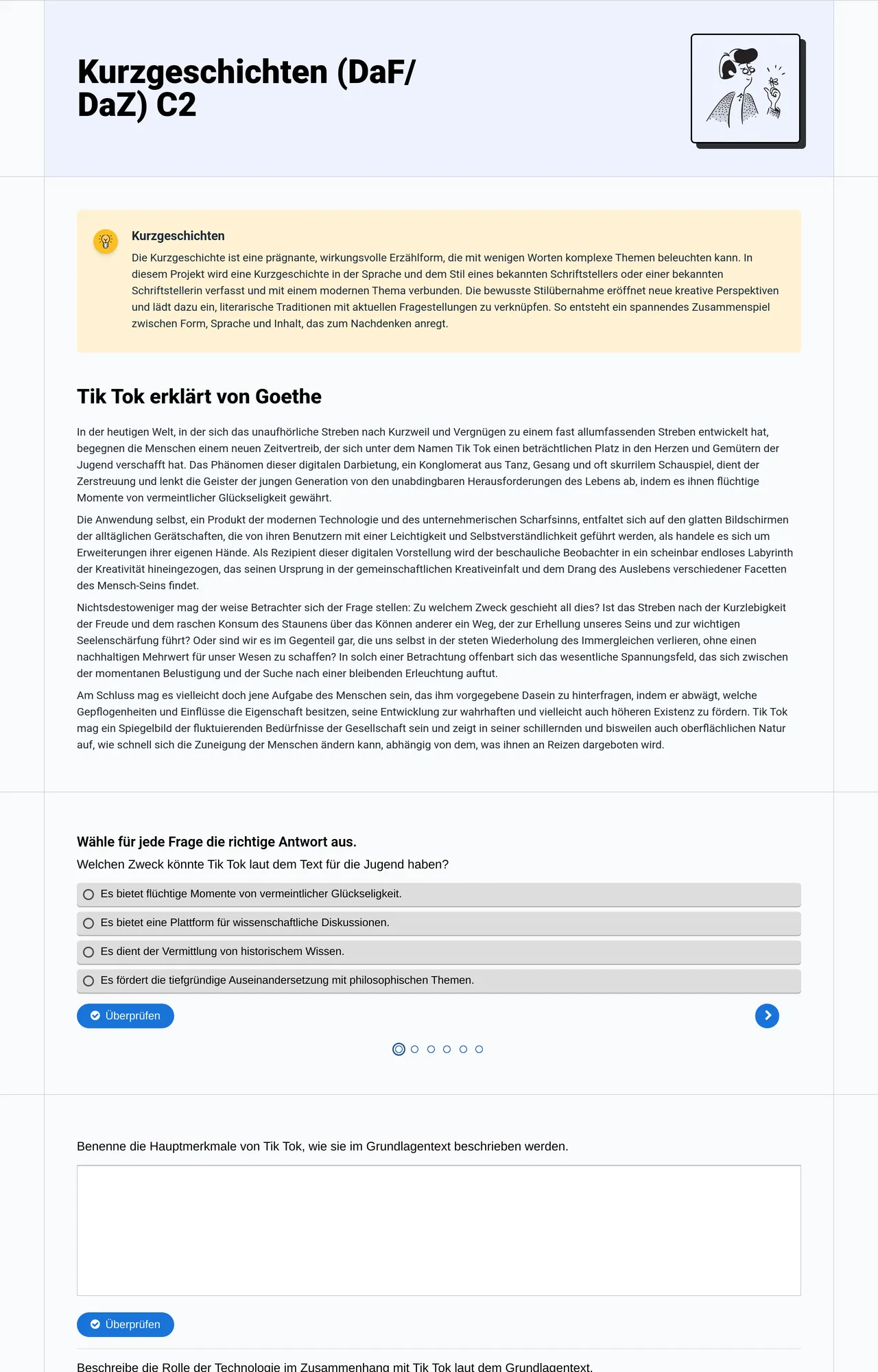 Kurzgeschichten (DaF/ DaZ) C2