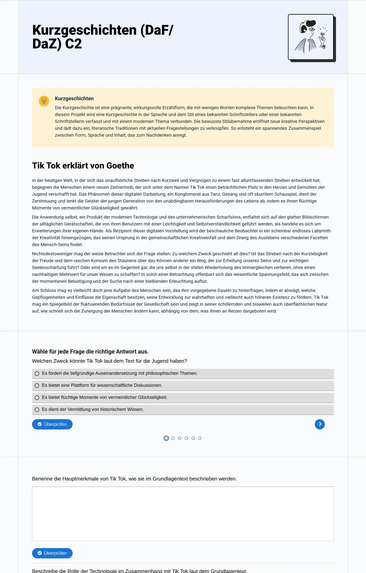 Kurzgeschichten (DaF/ DaZ) C2