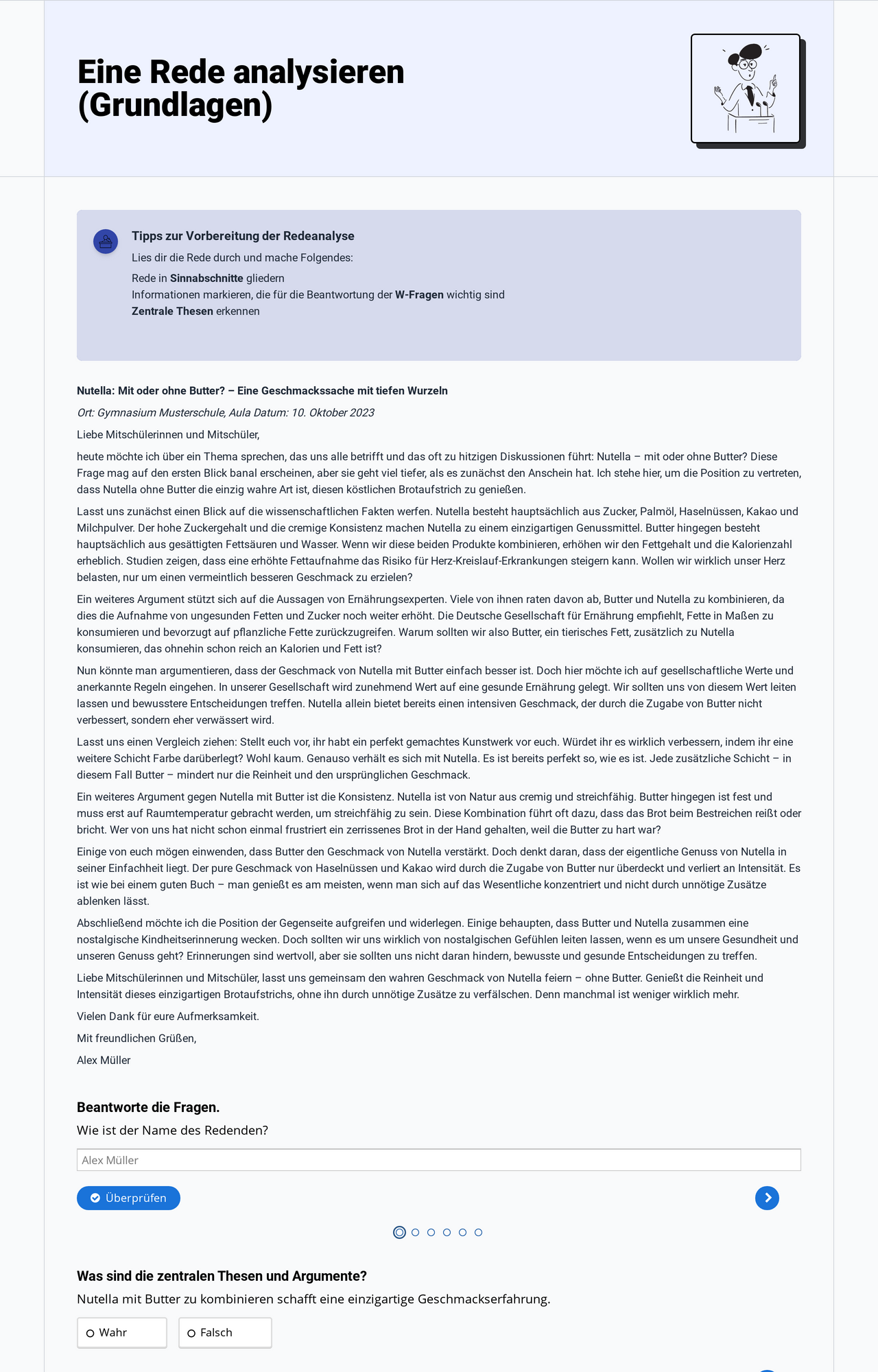 Eine Rede analysieren (Grundlagen)