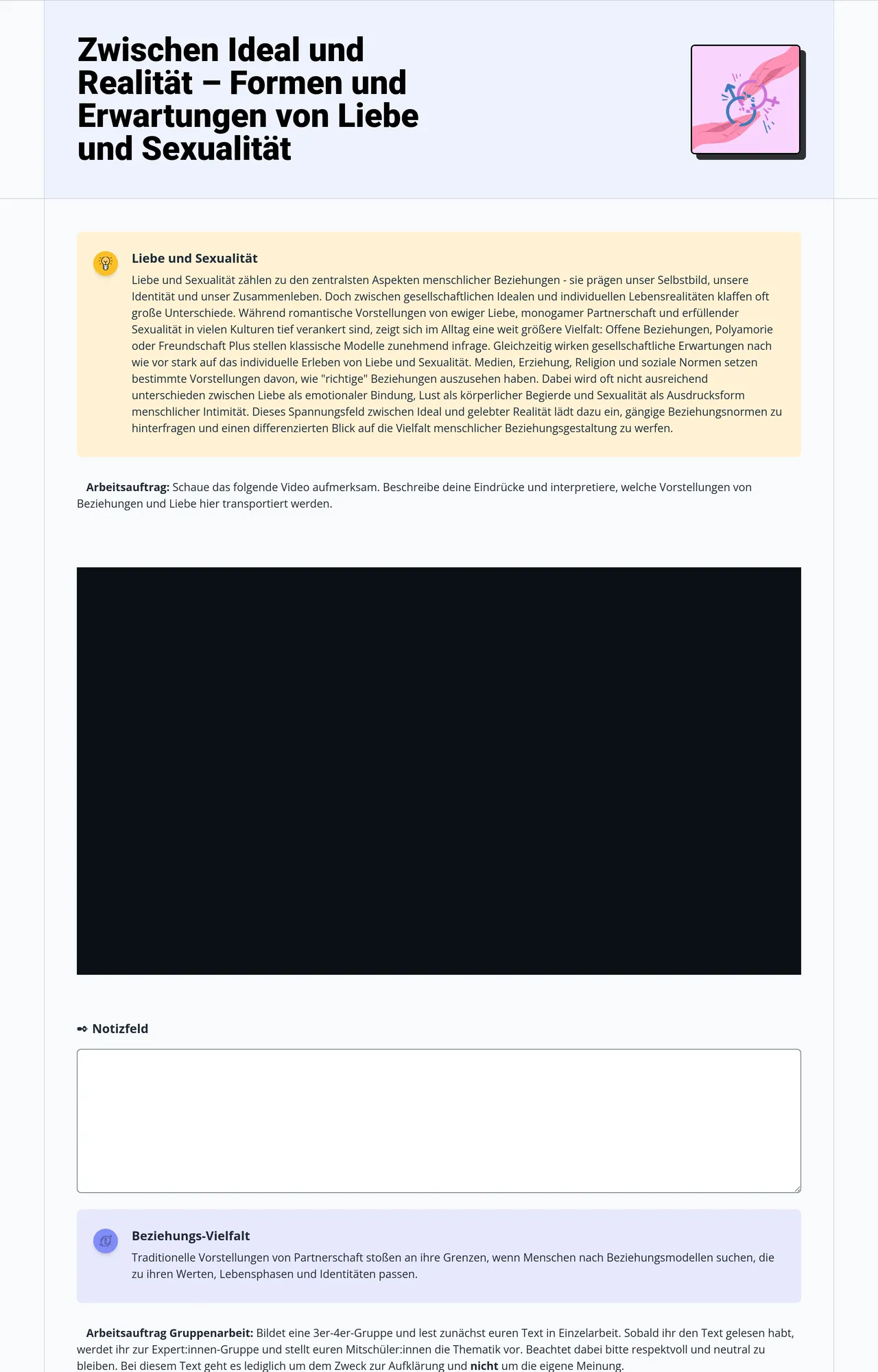 Zwischen Ideal und Realität – Formen und Erwartungen von Liebe und Sexualität